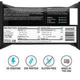JiMMYBAR! barra de creatina y proteína, textura cremosa para recuperación.