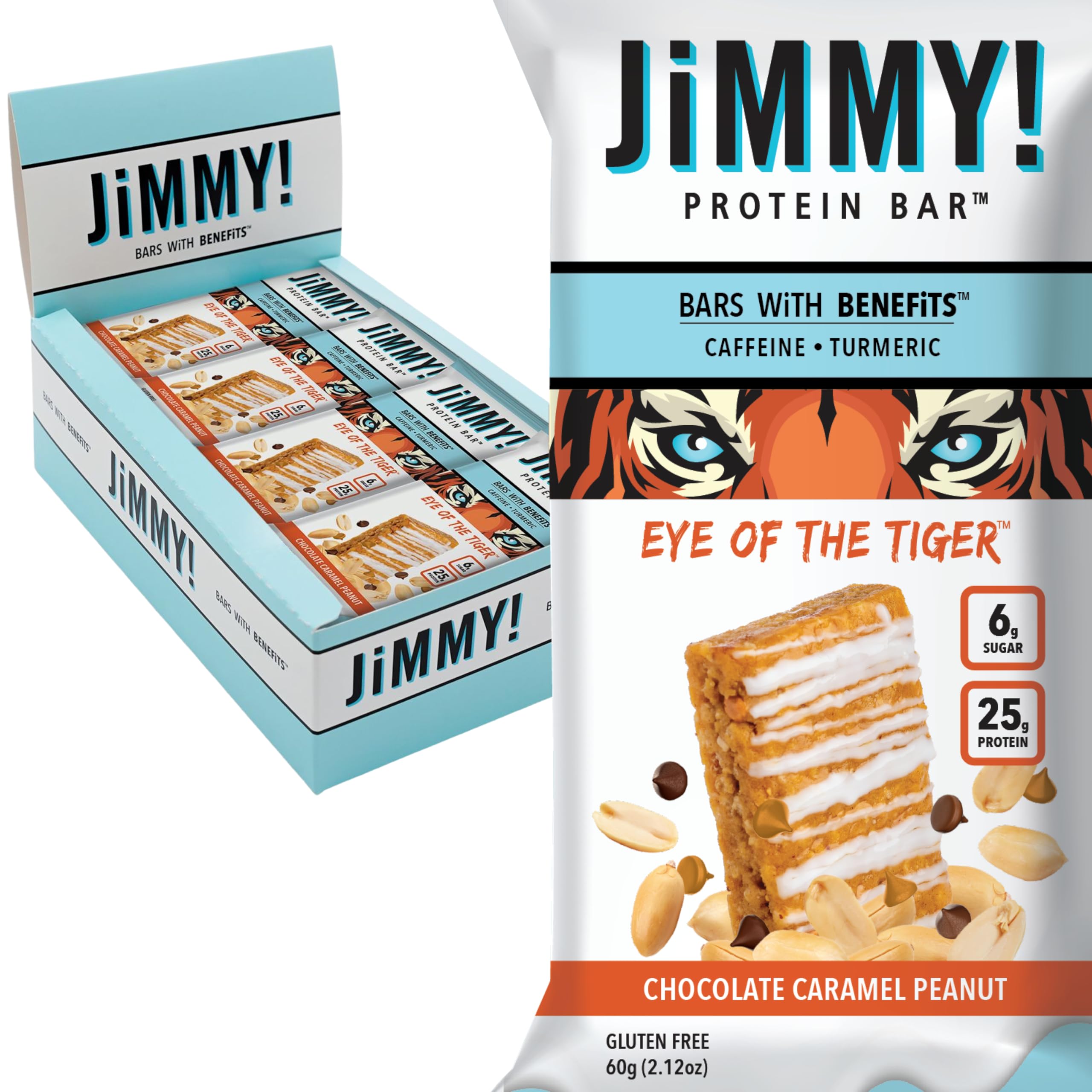 JiMMYBAR empaque Ojo del Tigre para energía antes de entrenar.