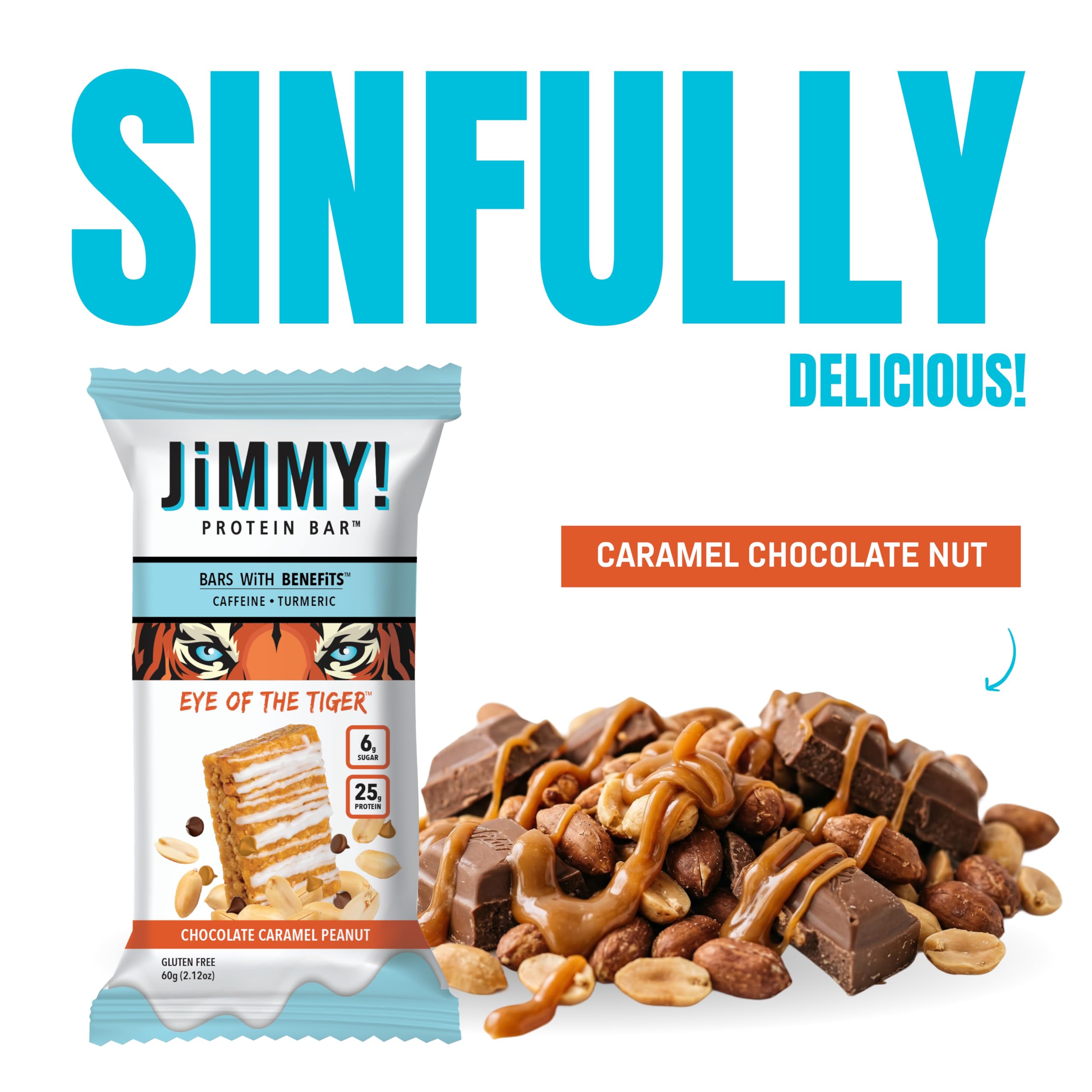 JiMMYBAR barra de 60 g con 260 calorías, snack energético.