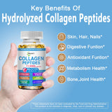 JINGYAT Cápsulas Colágeno Multi etiqueta cercana, antioxidantes para la piel