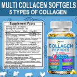 JINGYAT Cápsulas Colágeno Multi textura suave, fácil de tragar