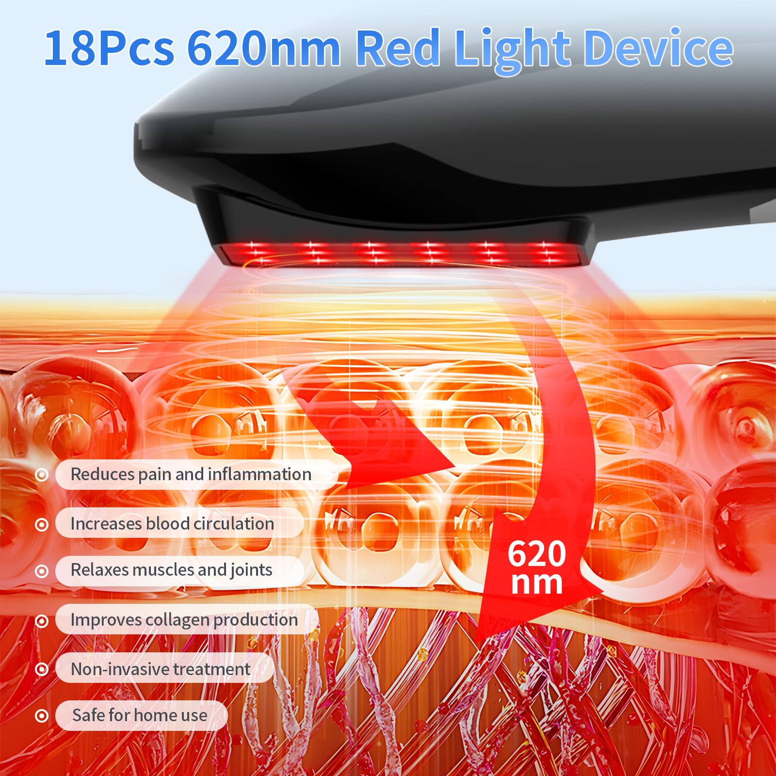 Jitesy-relajacion-articulaciones: luz roja suave para articulaciones y rigidez diaria.