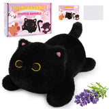 Peluche gato negro de JIZWPOOM listo para calentar y abrazar