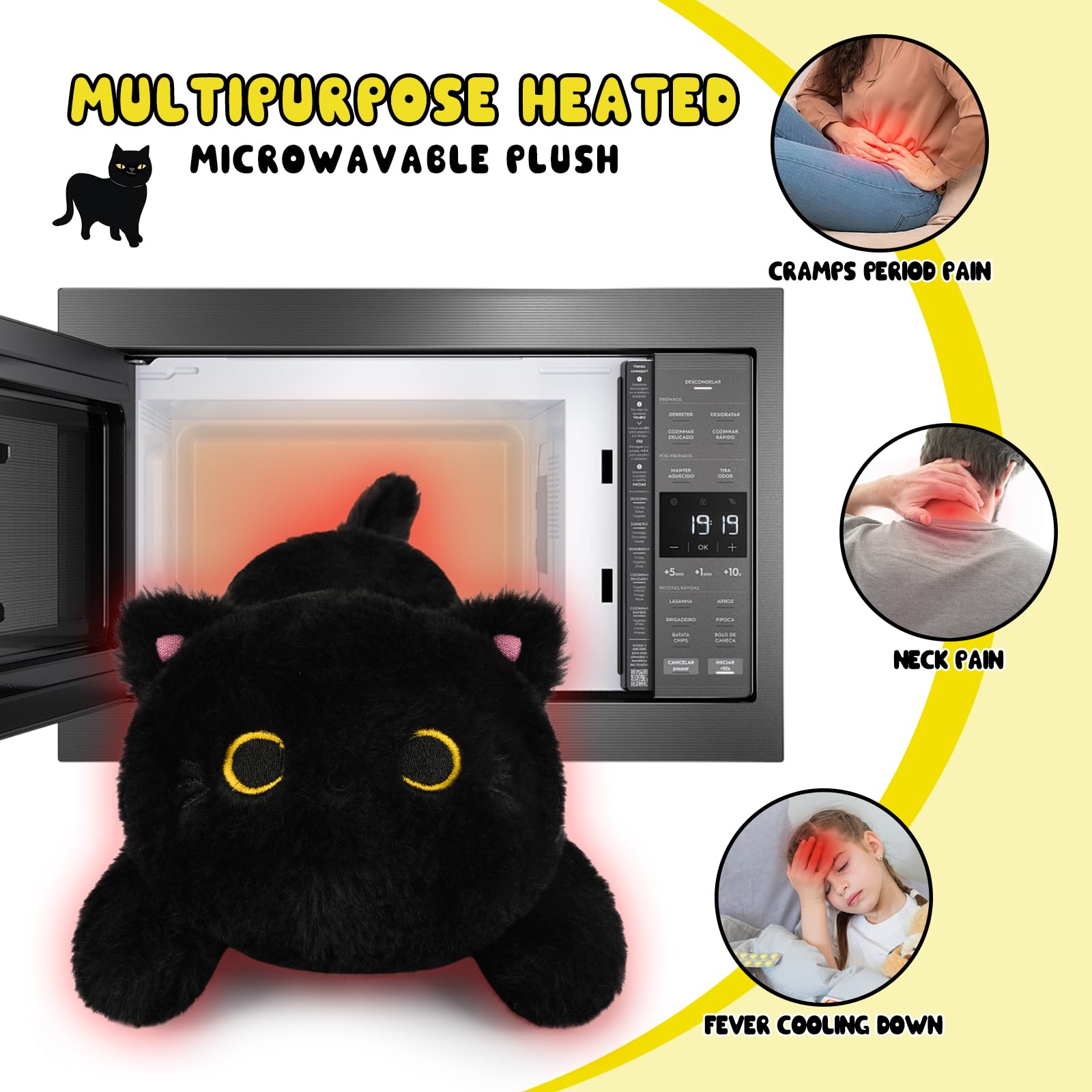 Peluche gato lavanda de JIZWPOOM, relajante y reconfortante