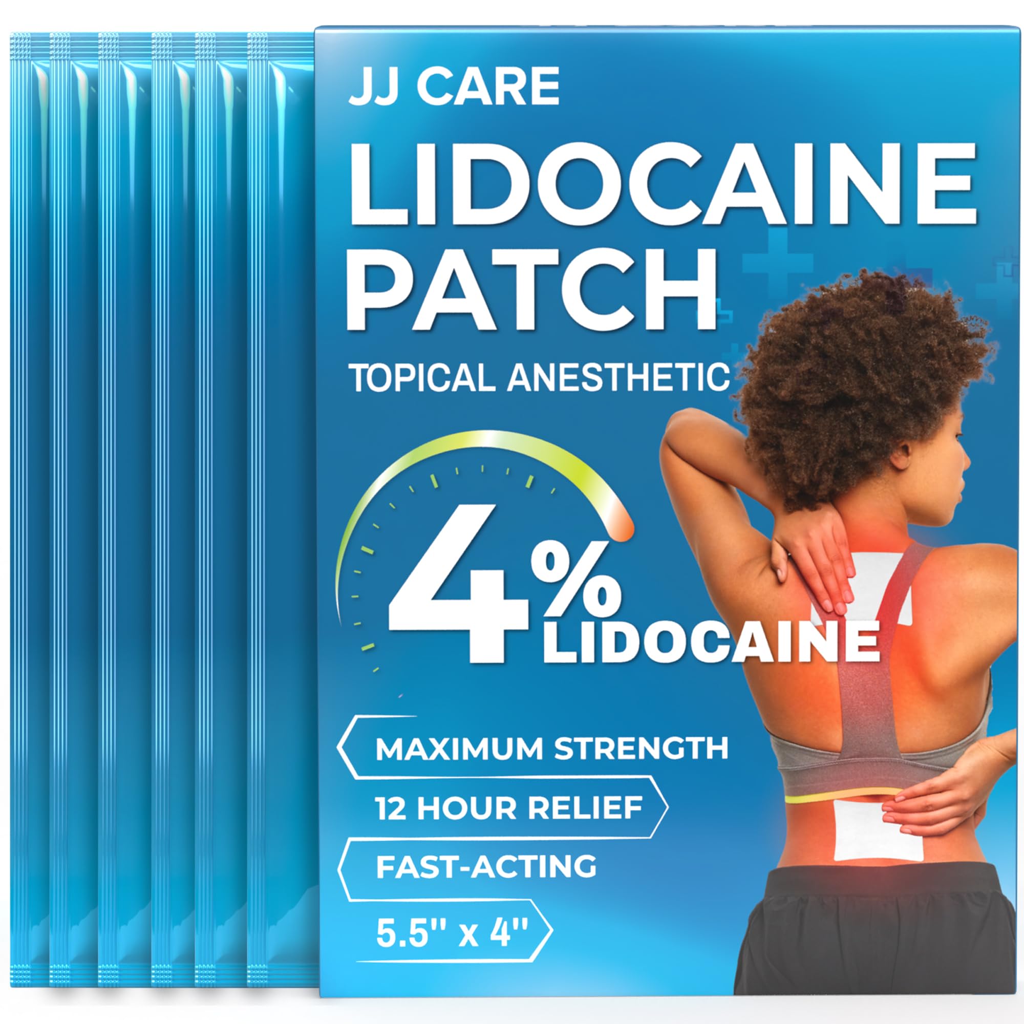Parche JJ CARE lidocaína-4% para alivio localizado en la piel