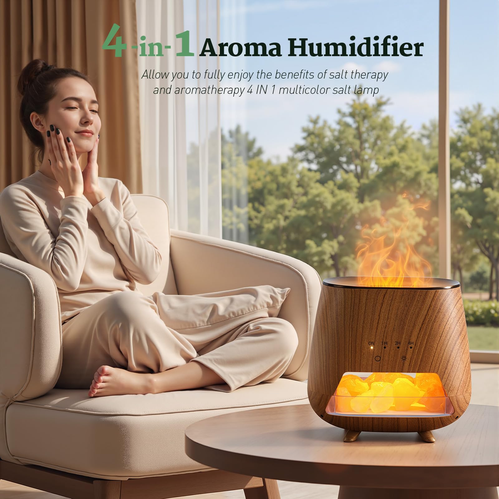 Lámpara de sal Himalaya JJNJJN para purificar el aire y crear calma.
