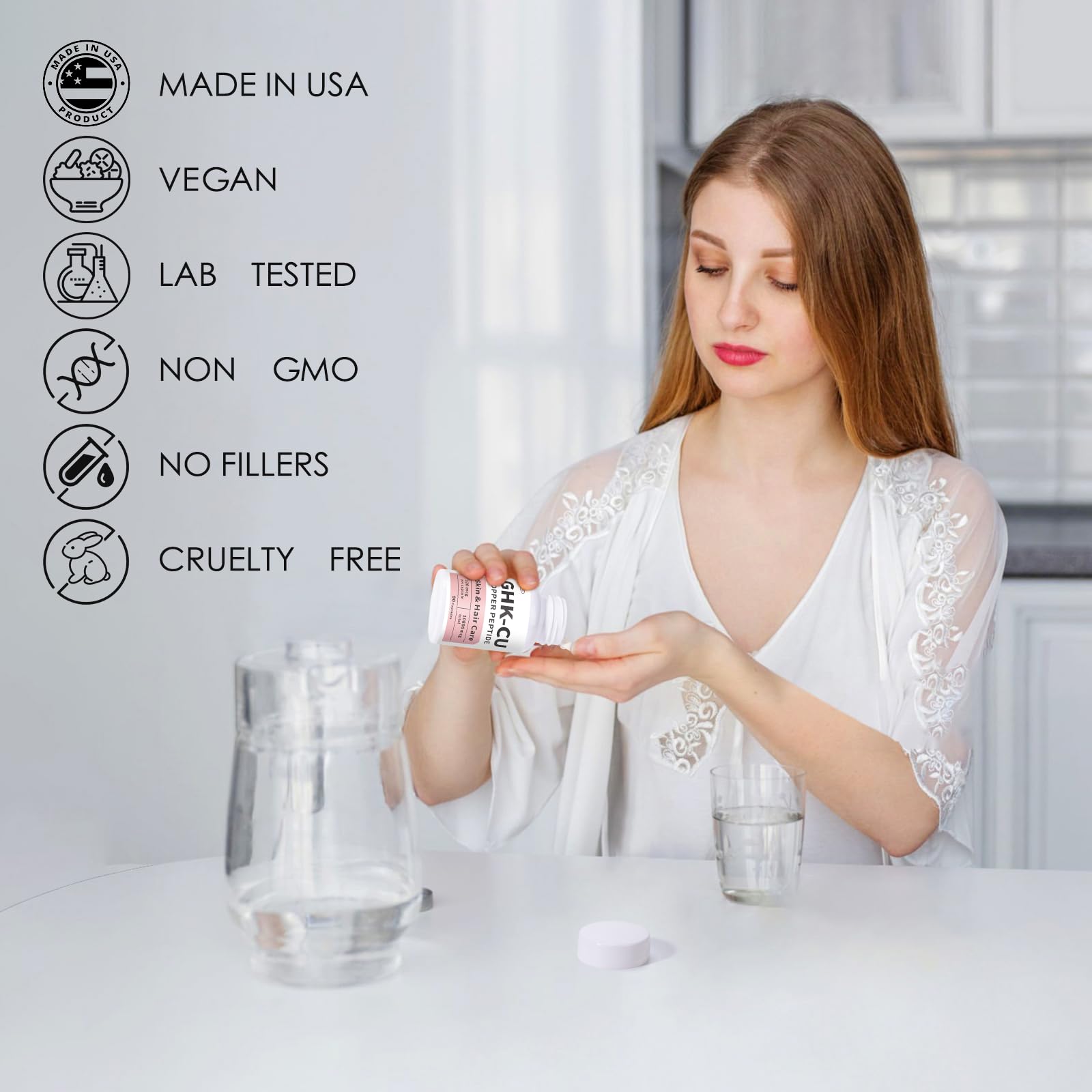 Jkrova GHK-Cu: hecho en USA, vegano y libre de alérgenos.