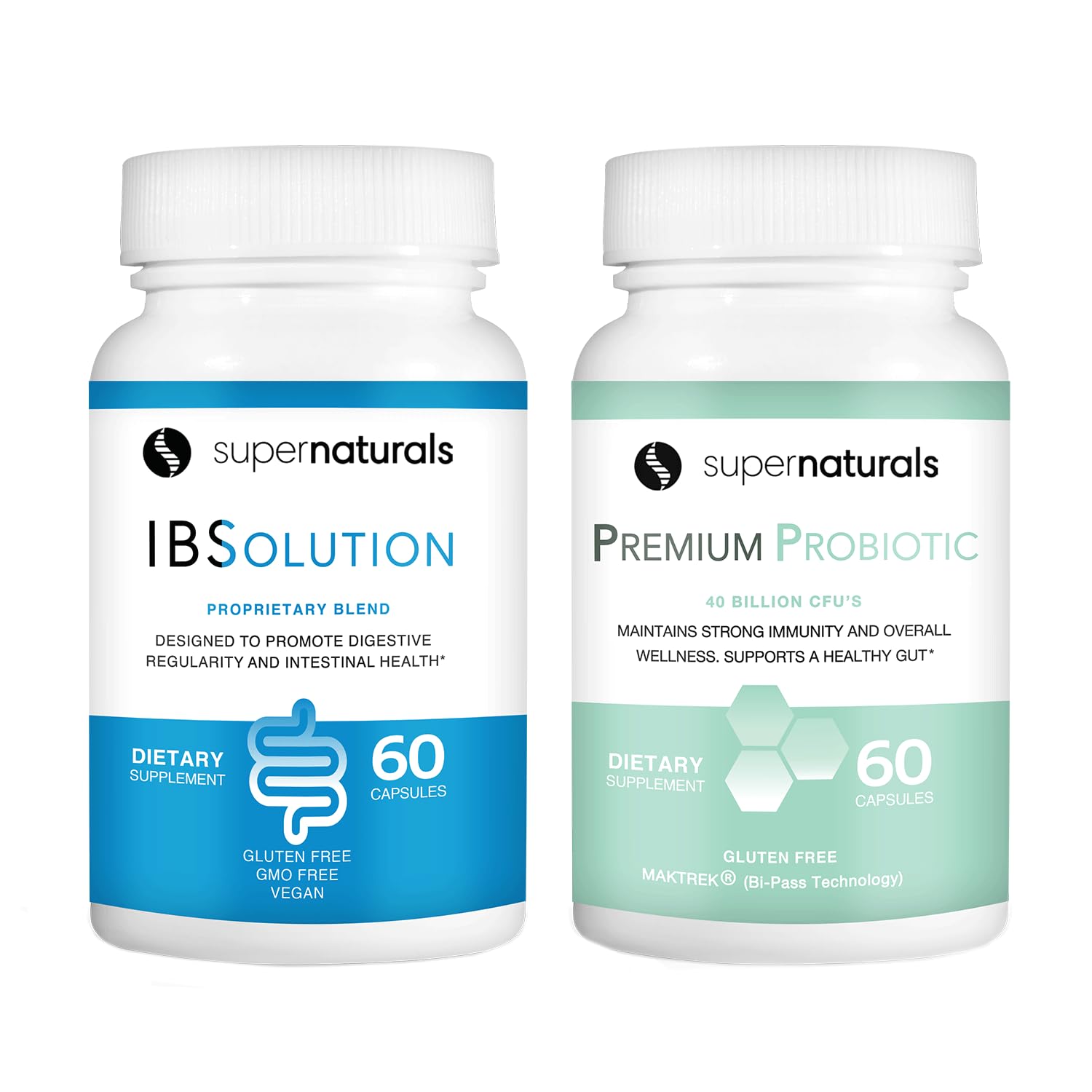 IBSolution de JLM NUTRITIONALS: botella con cápsulas para apoyo digestivo diario.