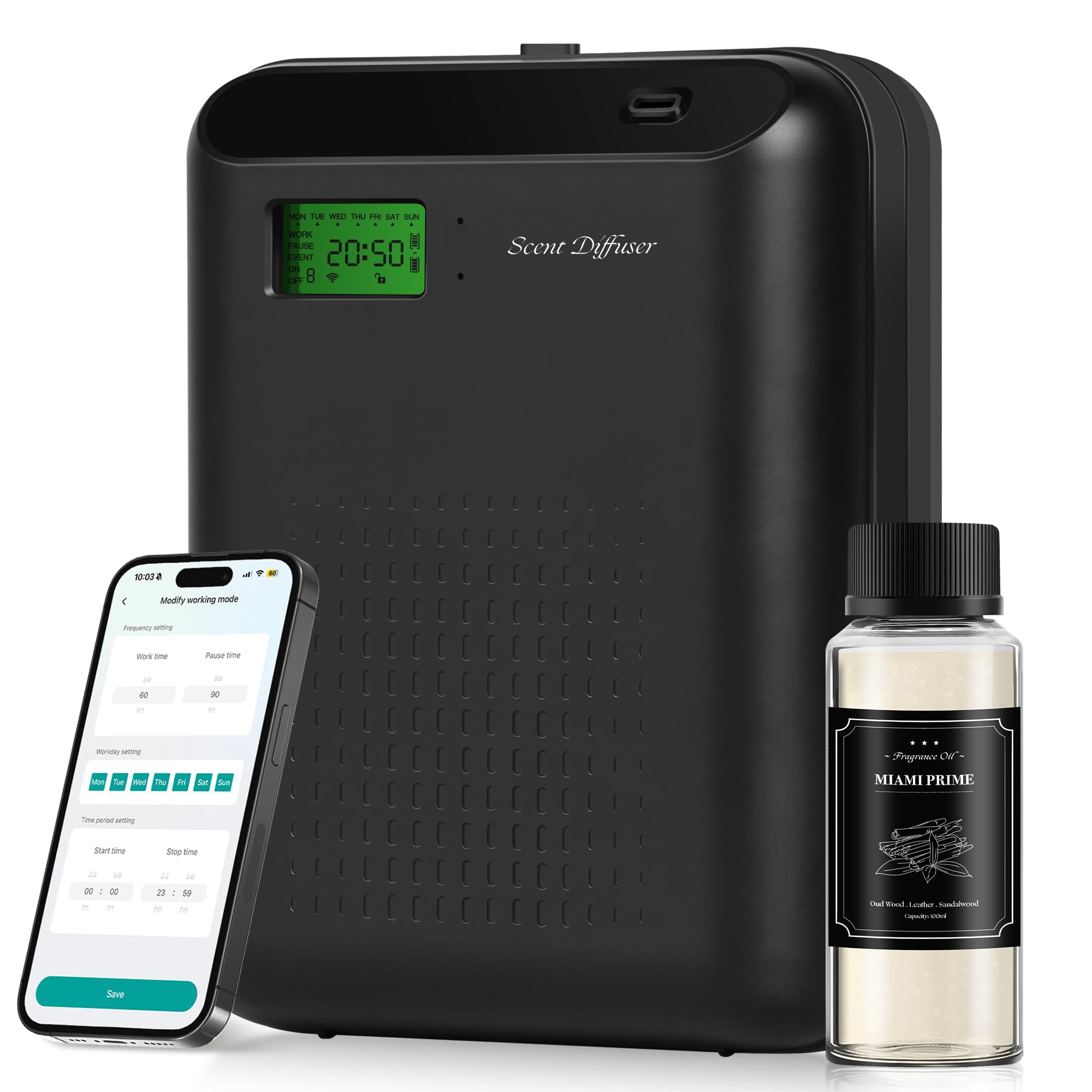 JM-X2 Pro difusor de aire sin agua en salón, aroma duradero.