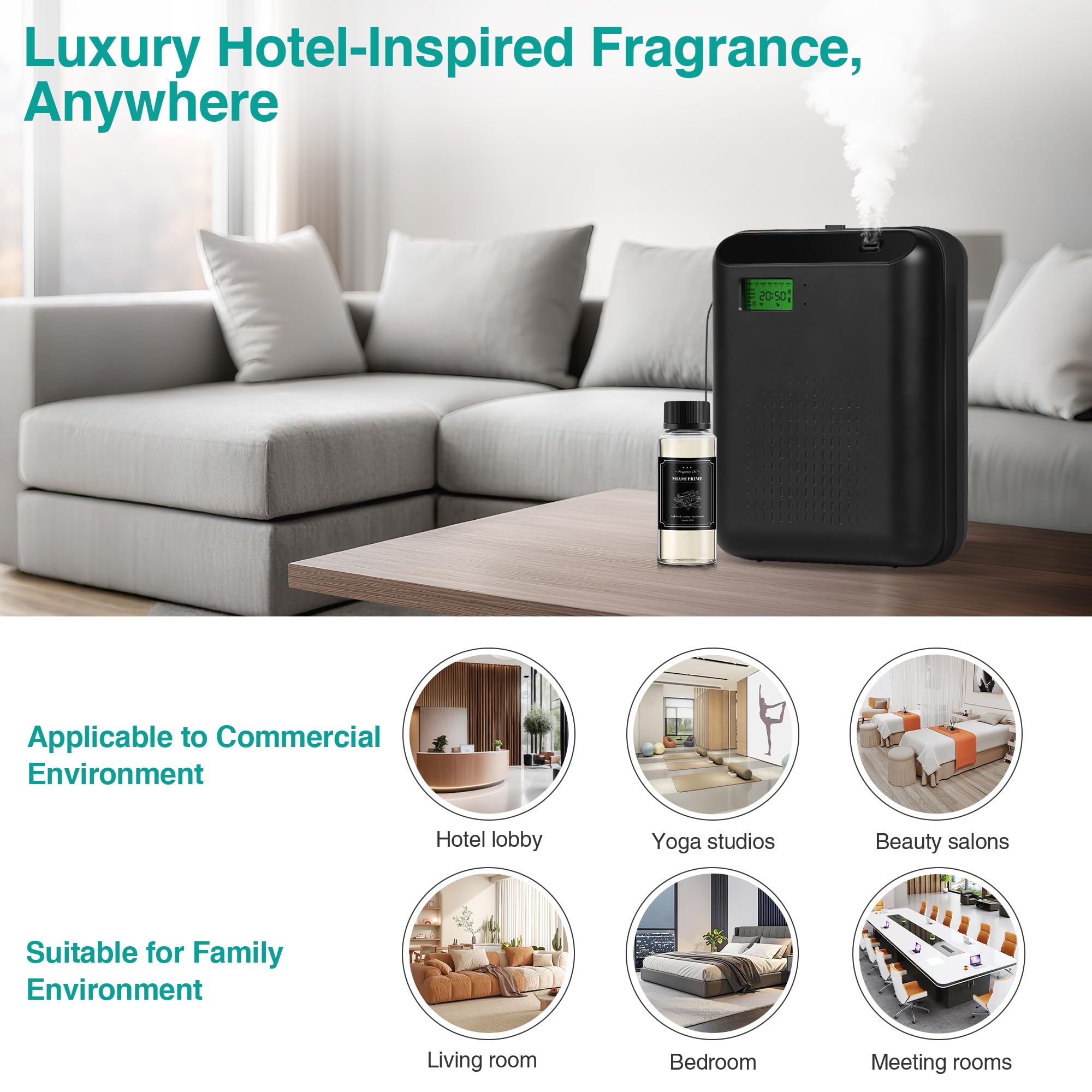 JM-X2 Pro set de lujo para aroma estilo hotel en ambientes.