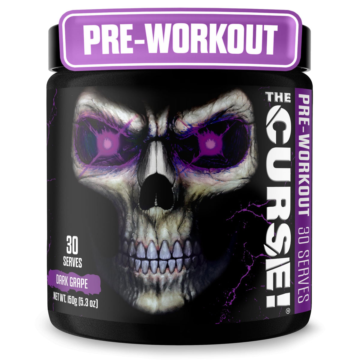 La Maldición Uva de JNX Sports en pote, sabor intenso para entrenar con energía.