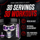 Pre-entrenamiento con creatina y L-Citrulina de JNX Sports, ingredientes clave para rendimiento.