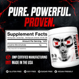 JNX SPORTS The Curse! Creatina micronizada con cucharita medidora para porciones precisas.
