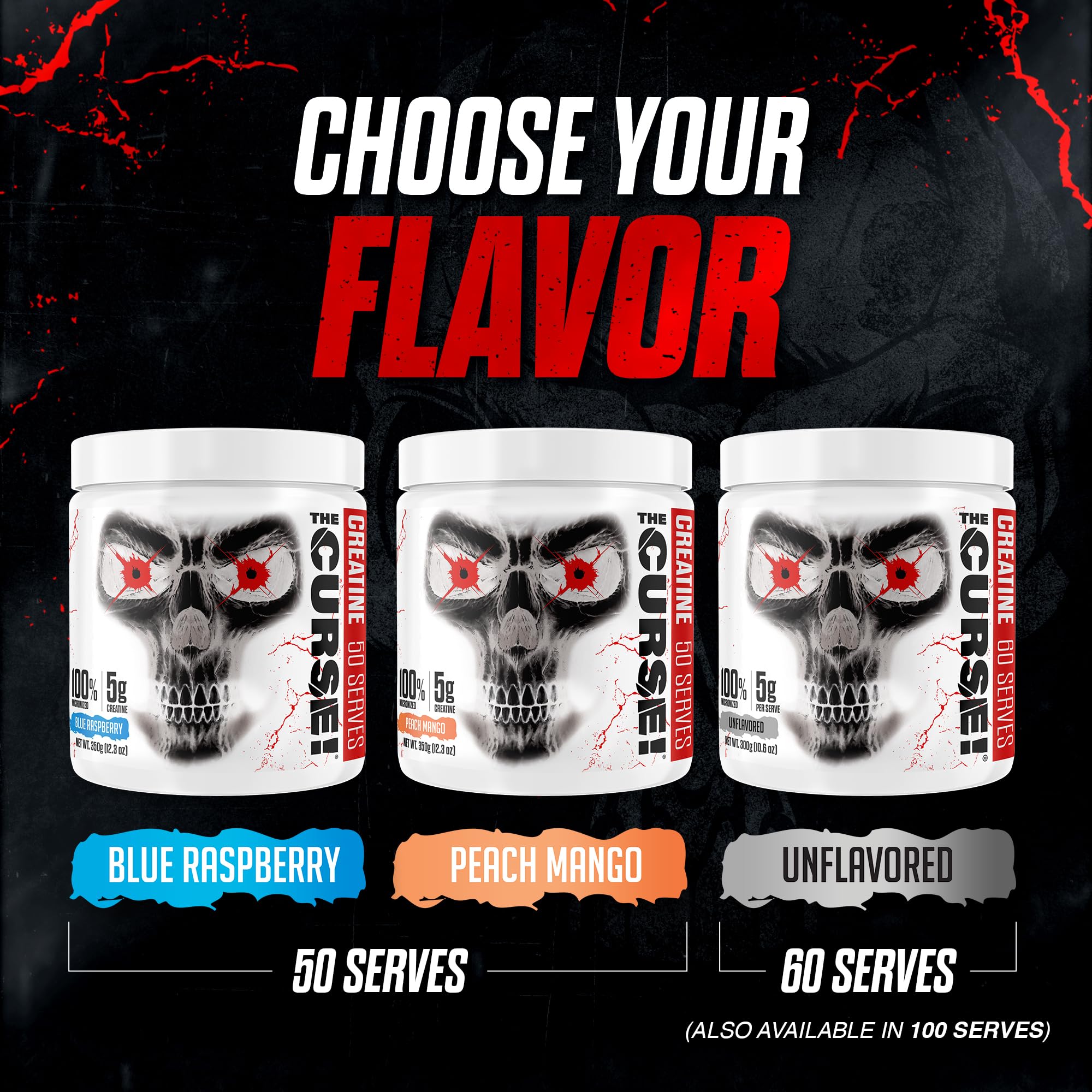 JNX SPORTS The Curse! Creatina micronizada pre-entrenamiento para sesiones intensas.