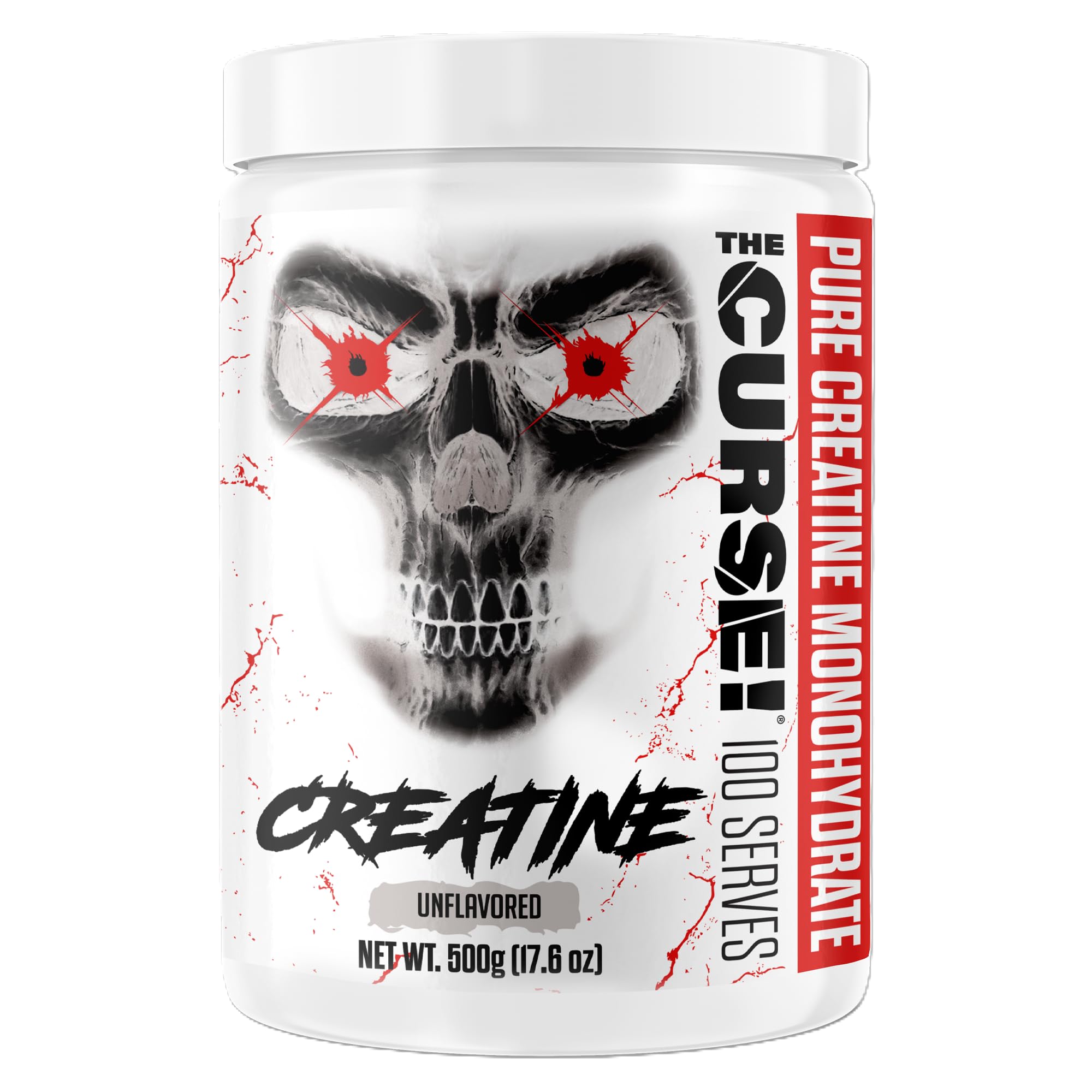 JNX SPORTS The Curse! Creatina monohidrato en bote de 500 g listo para entrenar.