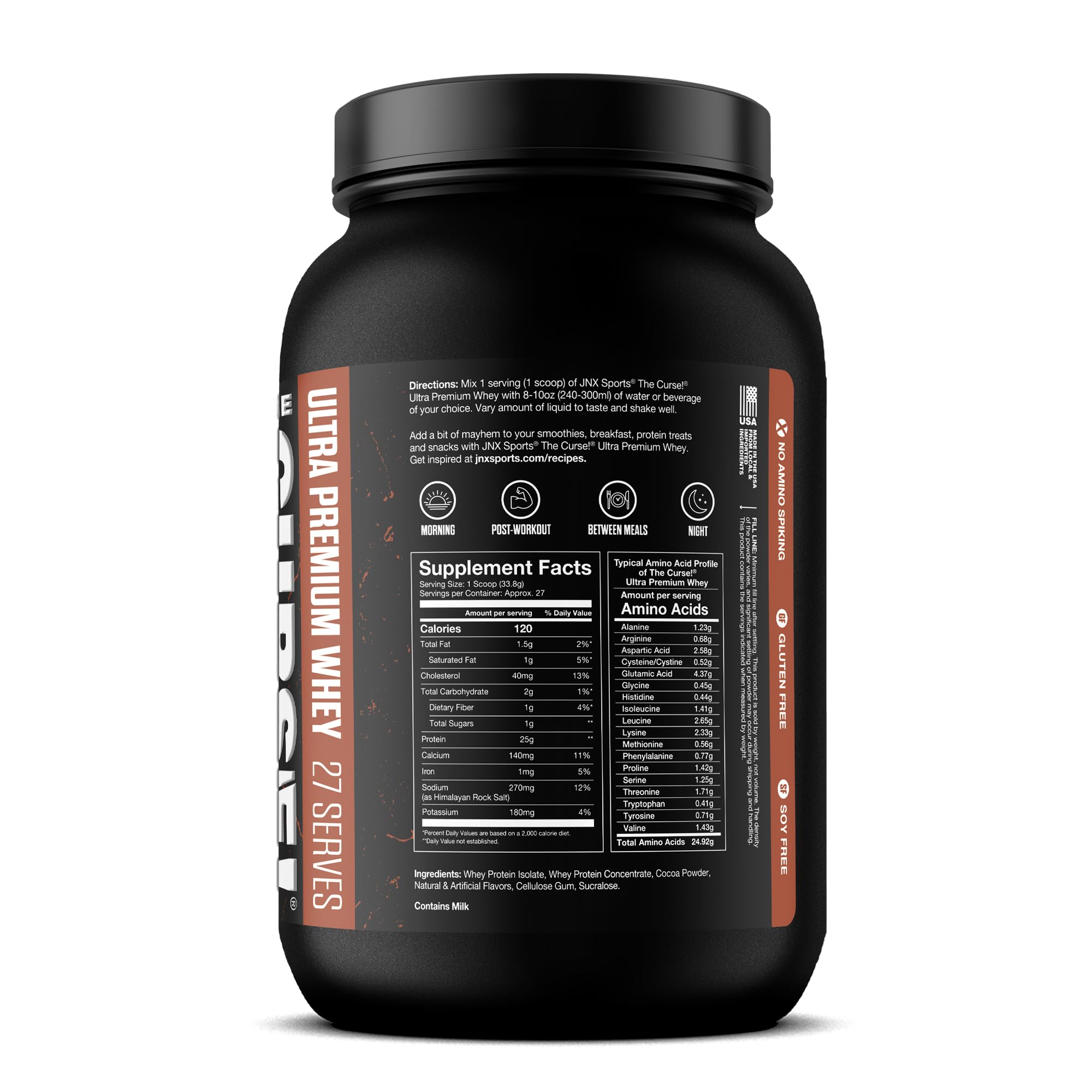 The Curse! whey aislado, batido chocolate doble y textura cremosa.