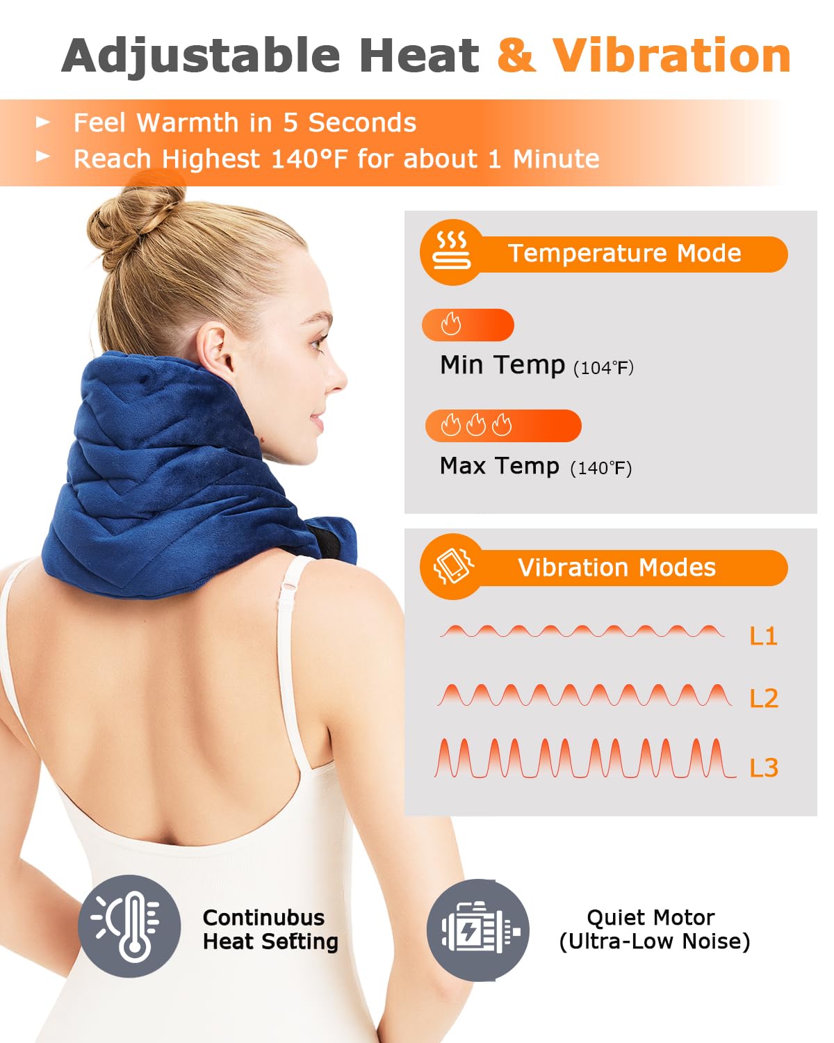 JOBYNA masaje por vibración de 3 niveles para cuello cómodo.