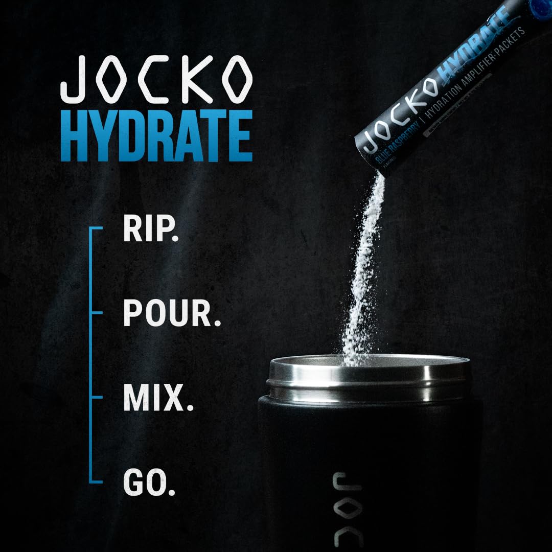 Botella Jocko Fuel con sachets Frambuesa Azul para uso diario