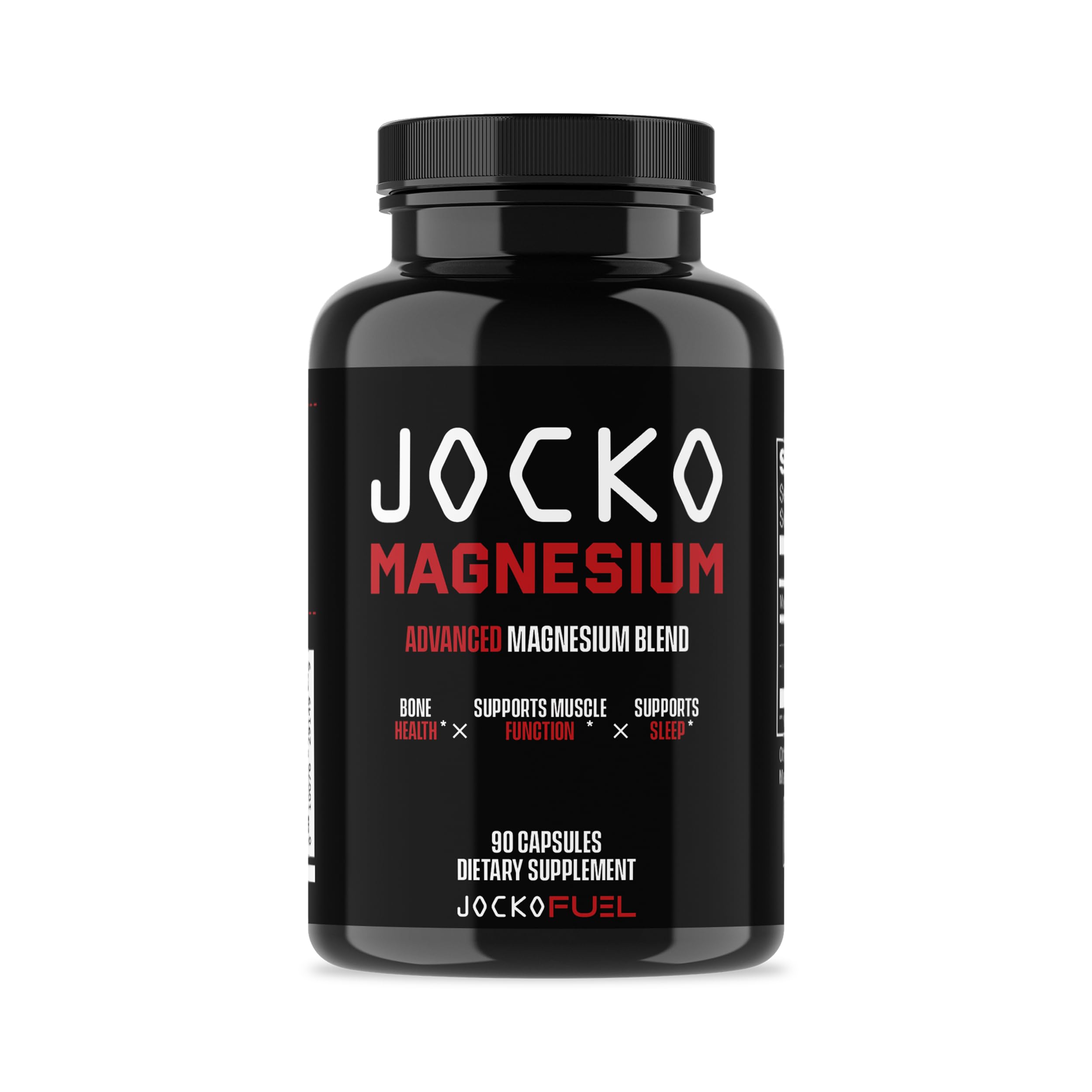 Complejo de magnesio Jocko Fuel en botella para apoyo muscular.
