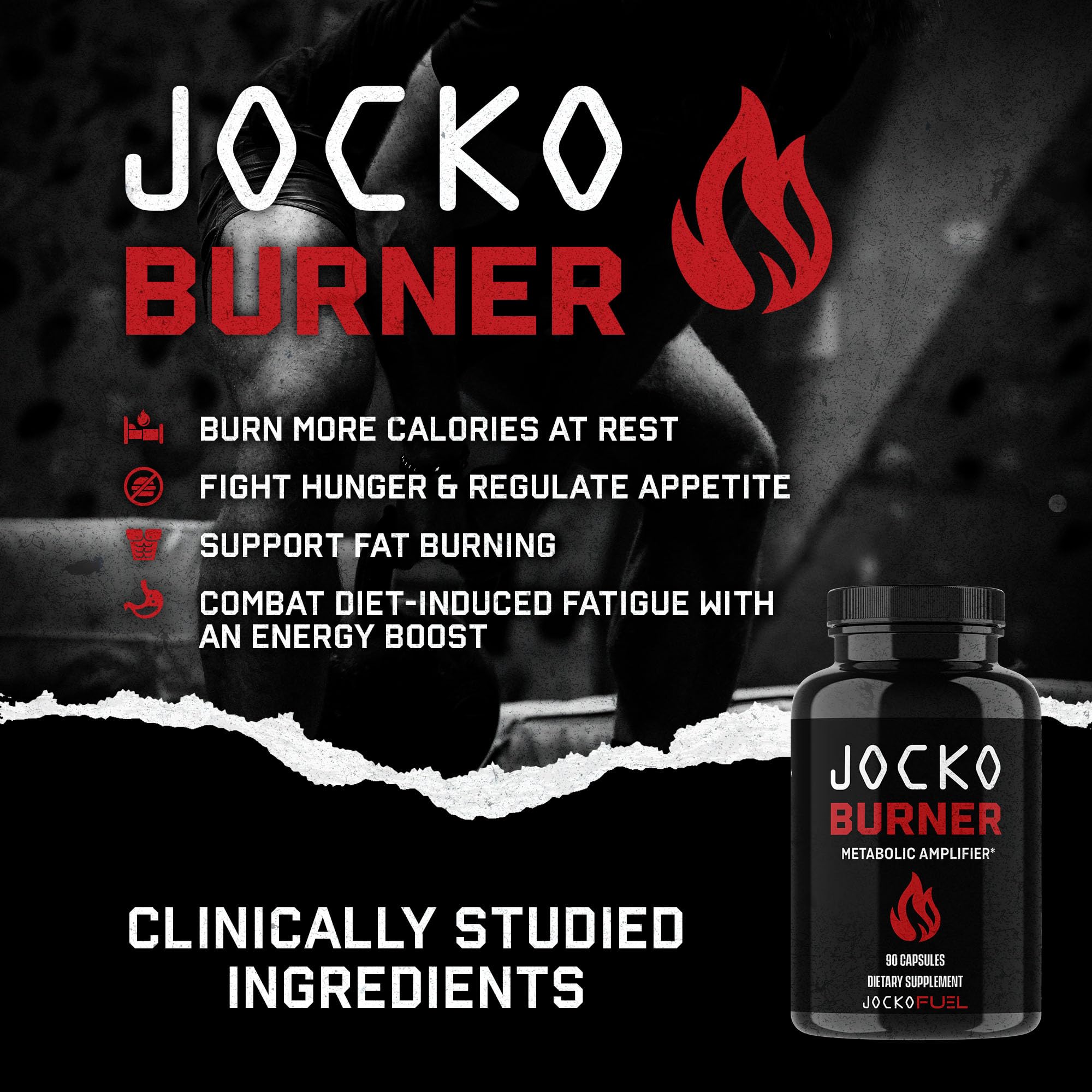 Primer plano de cápsulas Jocko Fuel Burner y etiqueta.