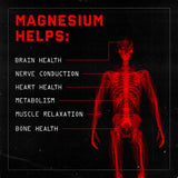 Primer plano de cápsulas de magnesio Jocko Fuel para descanso.