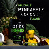 Jocko Fuel Daily Greens Powder pina colada flavor hint inviting refreshing energy