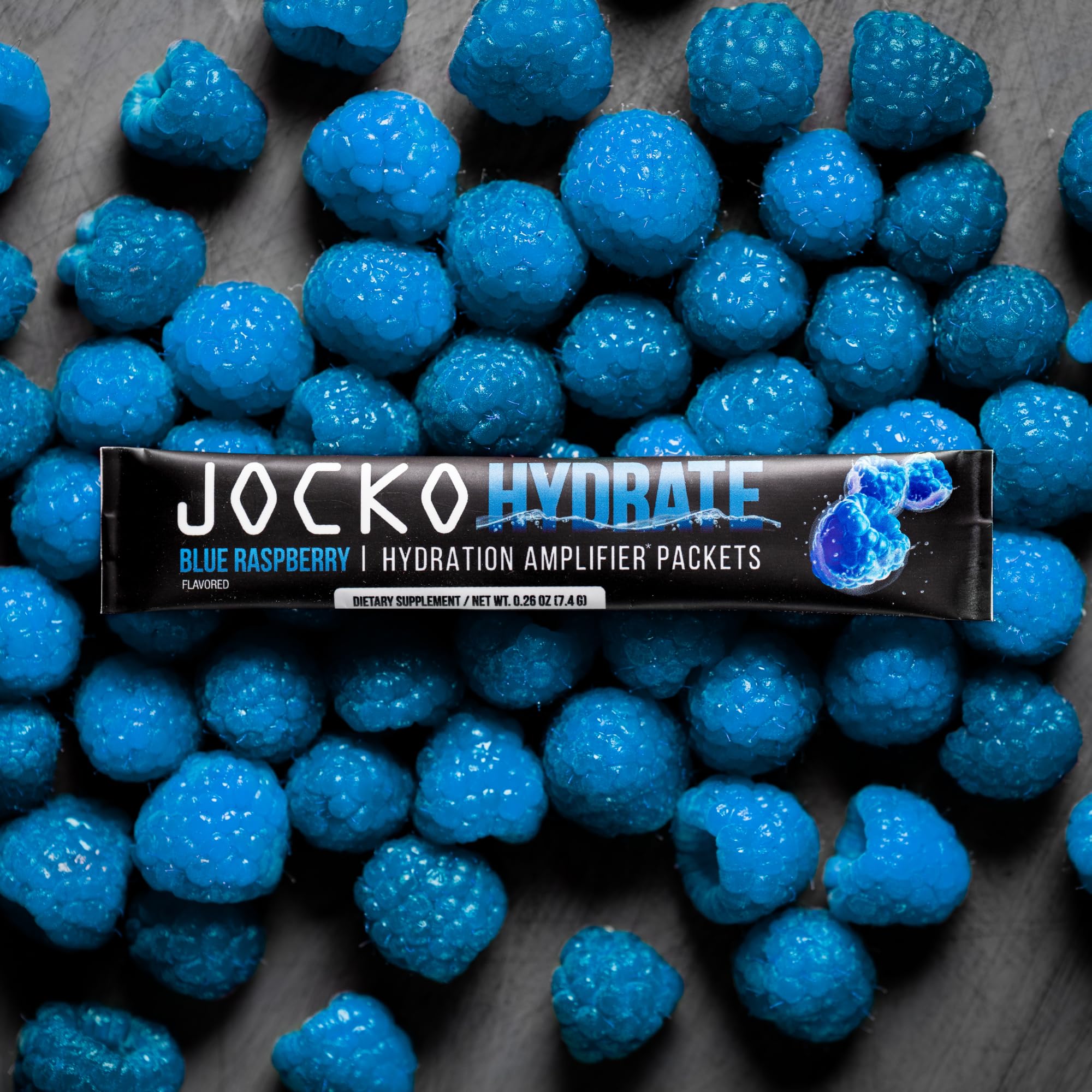 Etiqueta del producto Frambuesa Azul de Jocko Fuel en primer plano