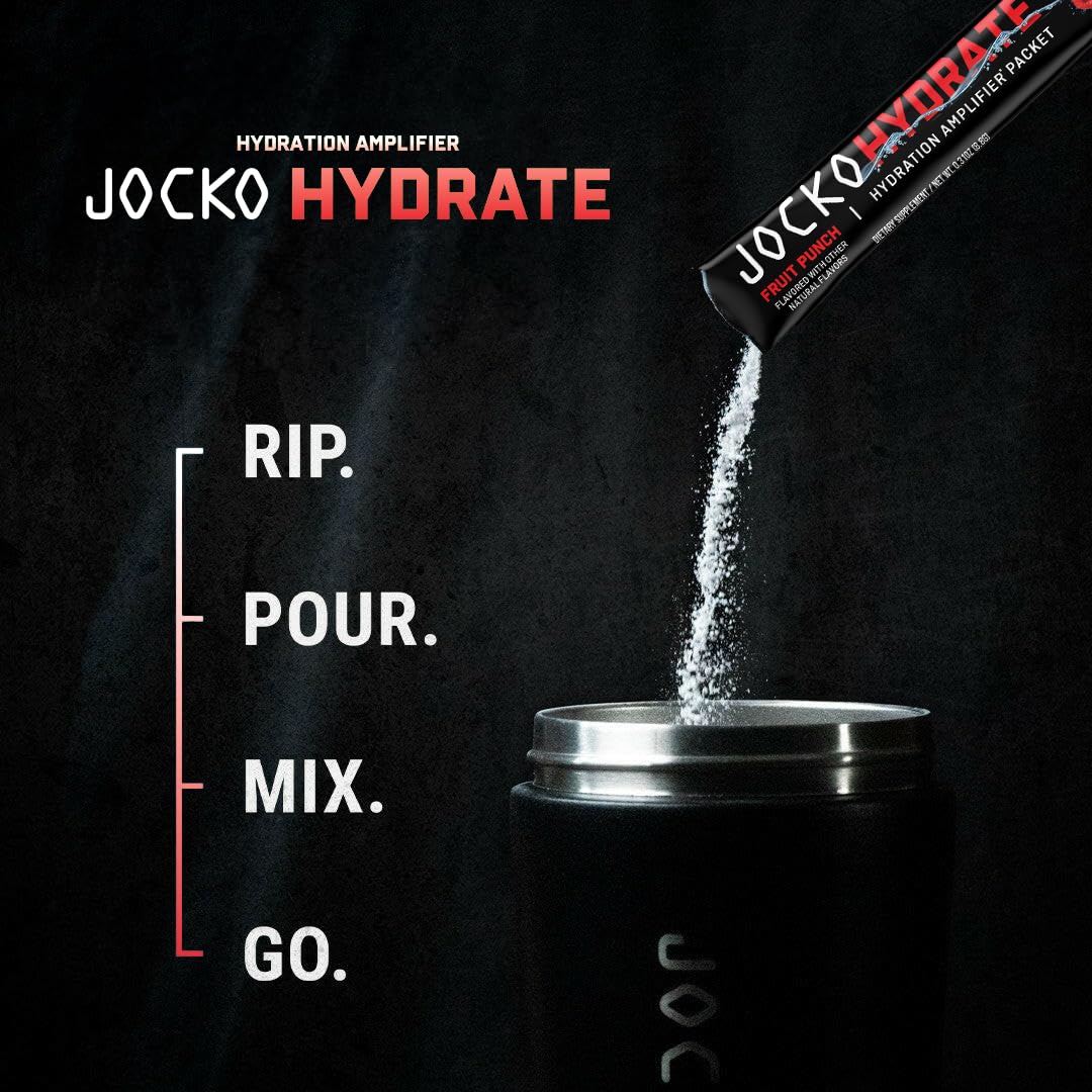 Jocko Fuel Hydrate: sabor Fruta Punch con bajo azúcar.