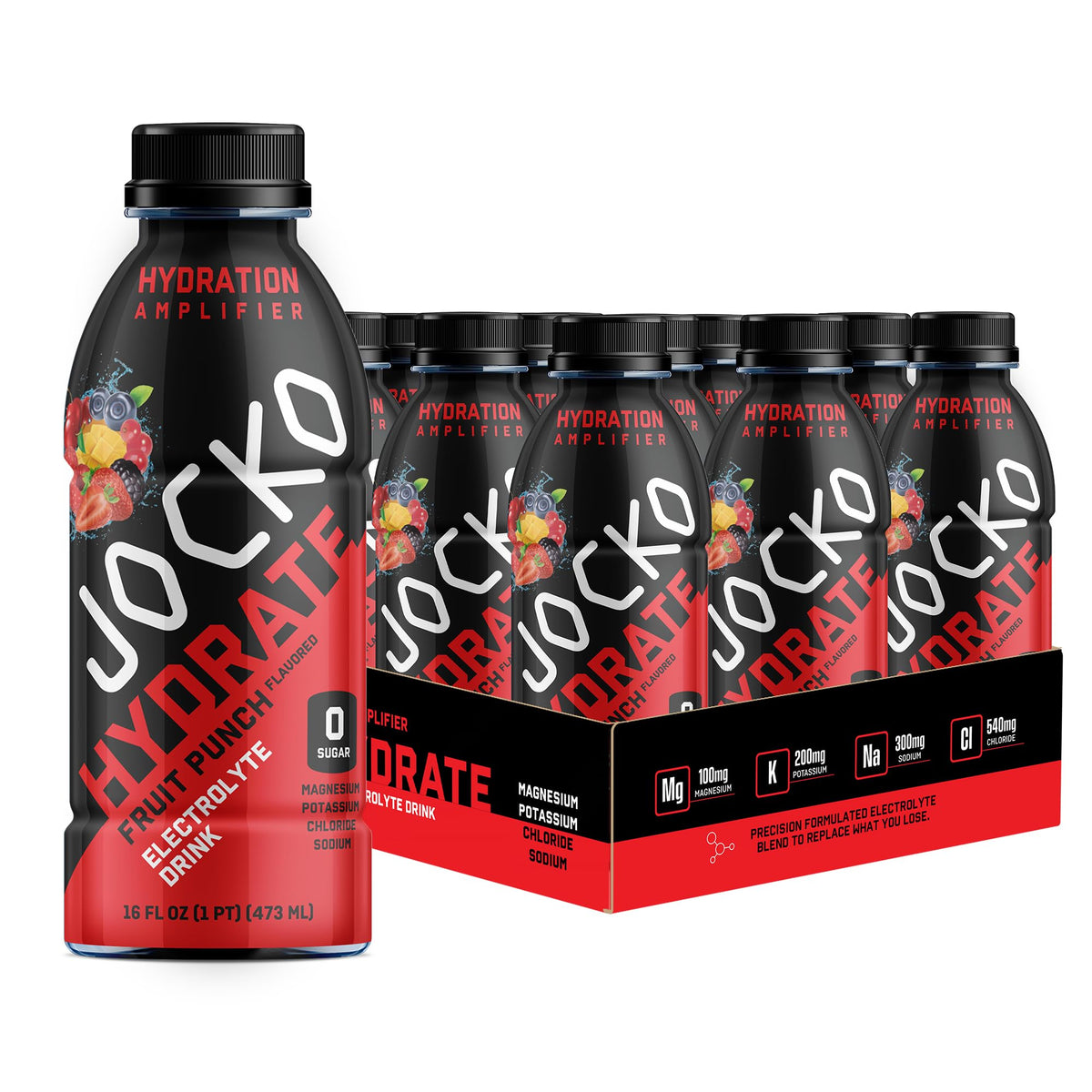 Jocko Fuel Hydrate botella-fruta-punch, ideal para hidratar durante entrenamientos