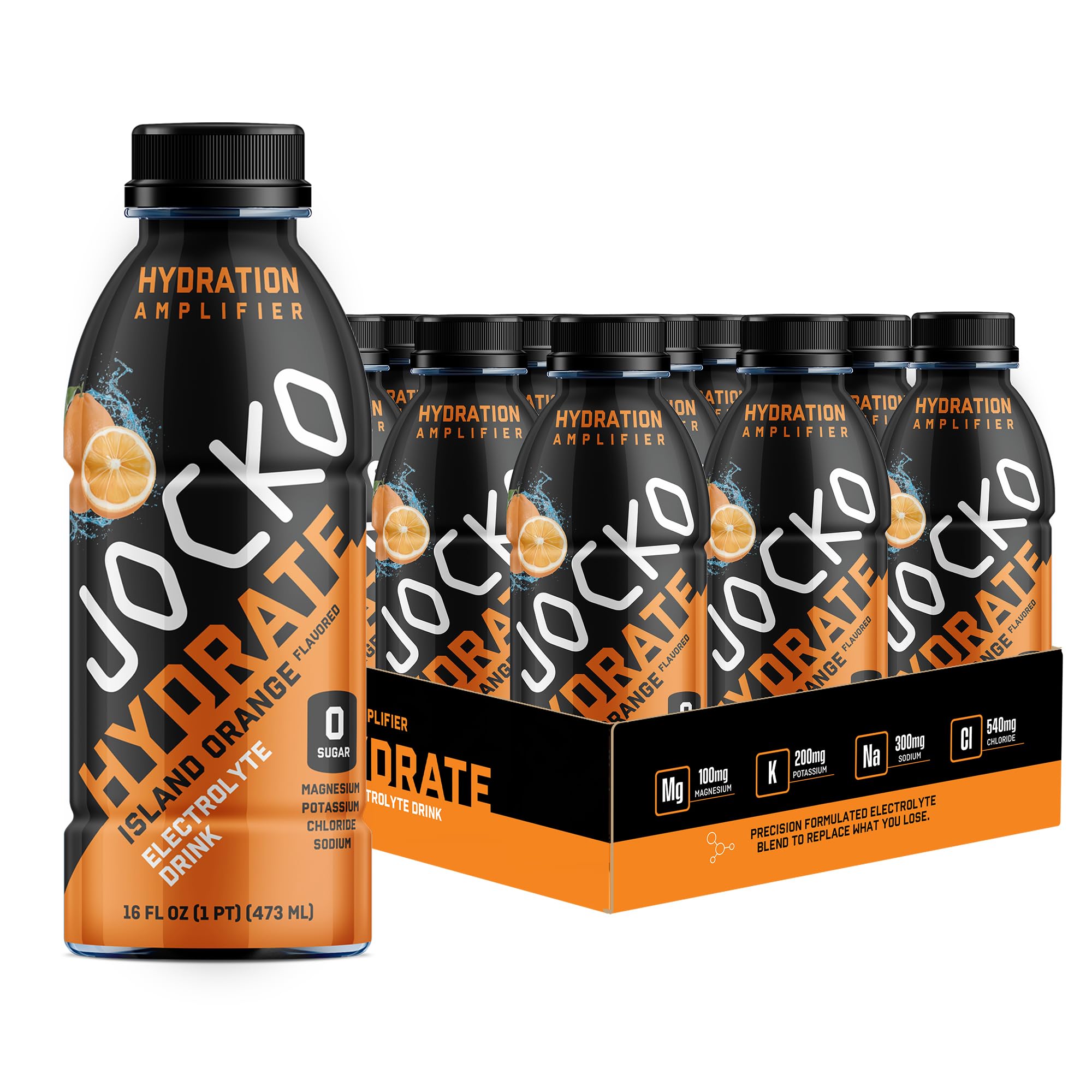 Jocko Fuel Hydrate, botella Isla Isleña de 16 oz, ideal para entrenamientos.