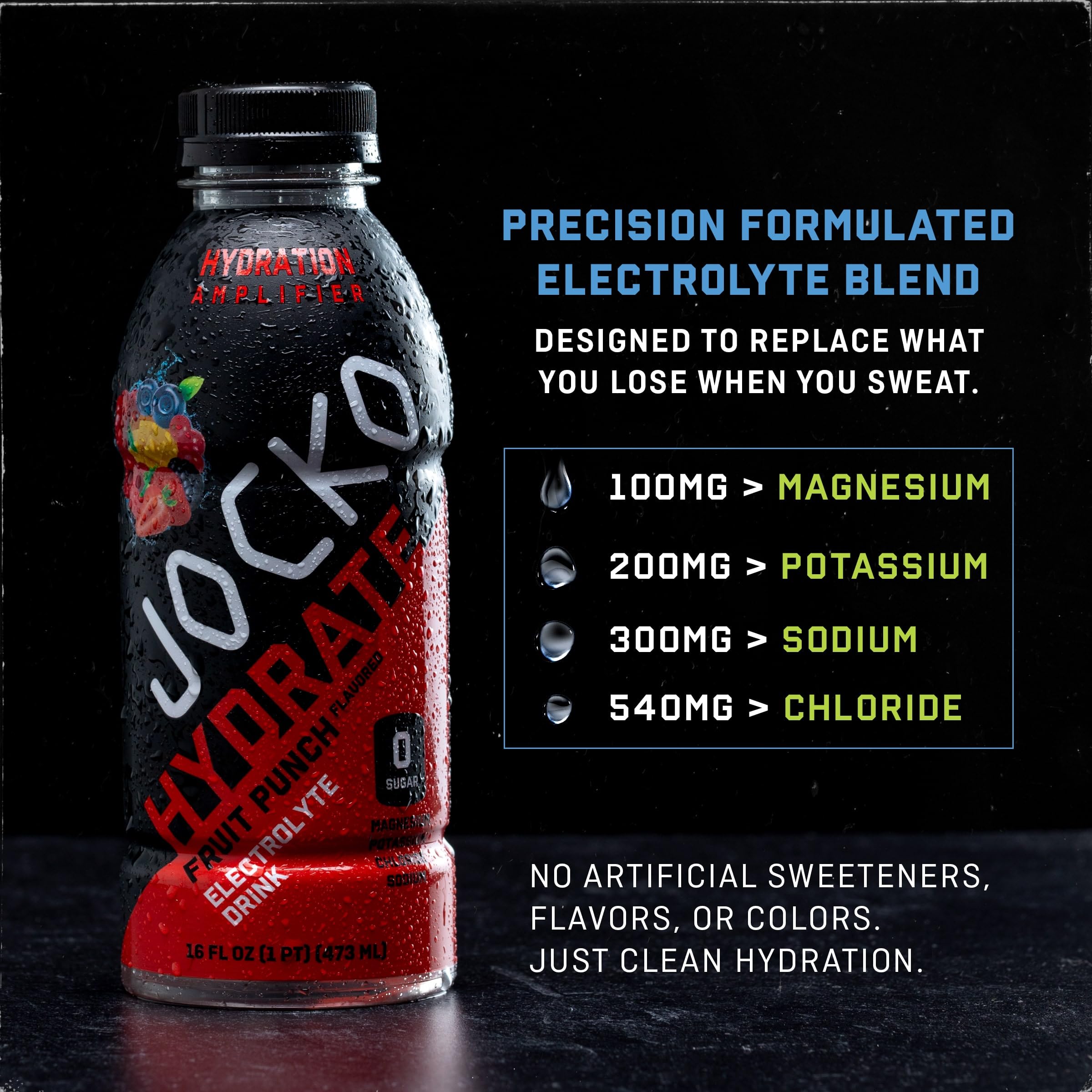 Jocko Fuel Hydrate textura-fruita-punch, líquido claro para beber durante ejercicio