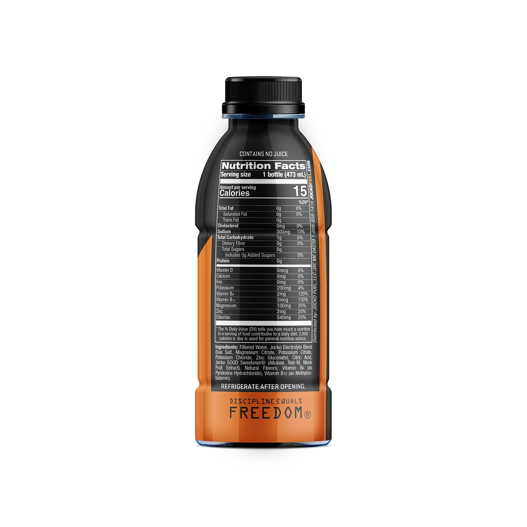 Verter Jocko Fuel Hydrate en un vaso muestra su color cítrico y refrescante.