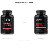 Jocko Fuel Potenciador para Hombres, ambiente de gimnasio, estilo de vida activo.