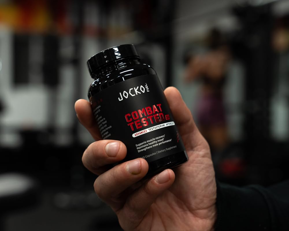 Jocko Fuel Potenciador para Hombres, caja de empaque, información clara de ingredientes.