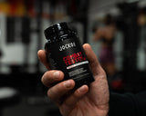 Jocko Fuel Potenciador para Hombres, caja de empaque, información clara de ingredientes.