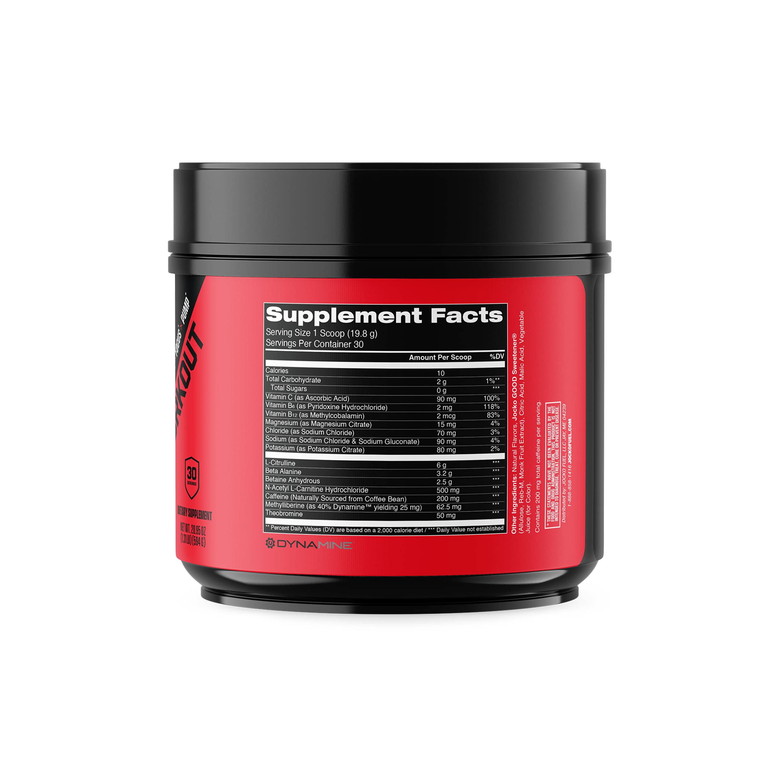 Jocko Fuel Pre-entrenamiento: dosis mostrada para un bombeo y resistencia sostenida.