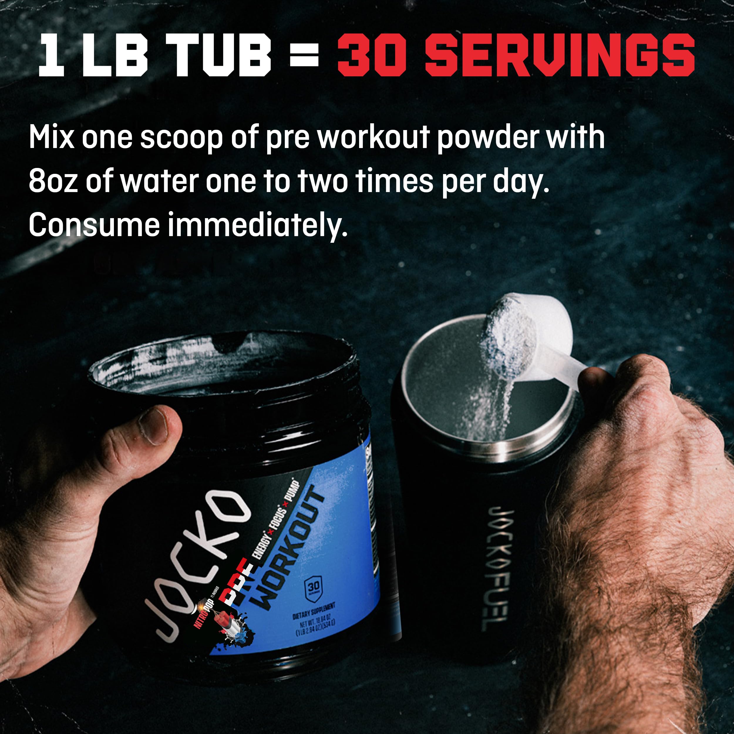 Jocko Fuel Preentrenamiento: enfoque y energía para sesiones largas y duras.