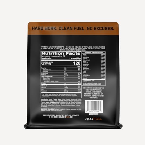 Jocko Fuel proteína de suero chocolate en agitador para batidos rápidos
