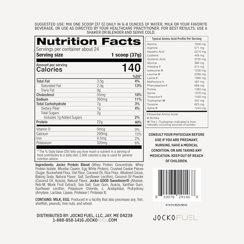 Muestra de proteína Jocko Fuel para preparación rápida de entrenamientos.