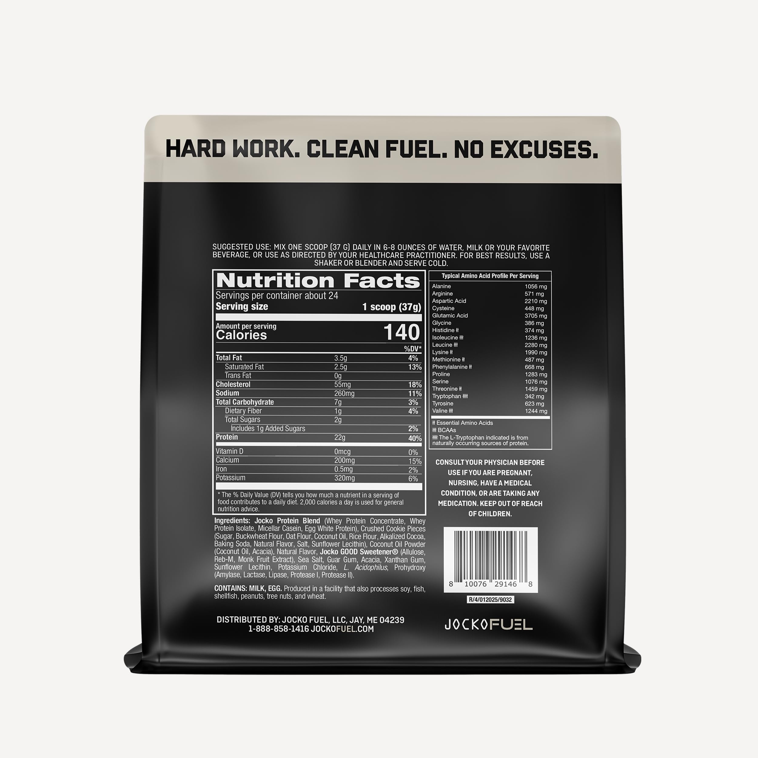 Proteína Jocko Fuel con enzimas y probióticos para digestion suave.