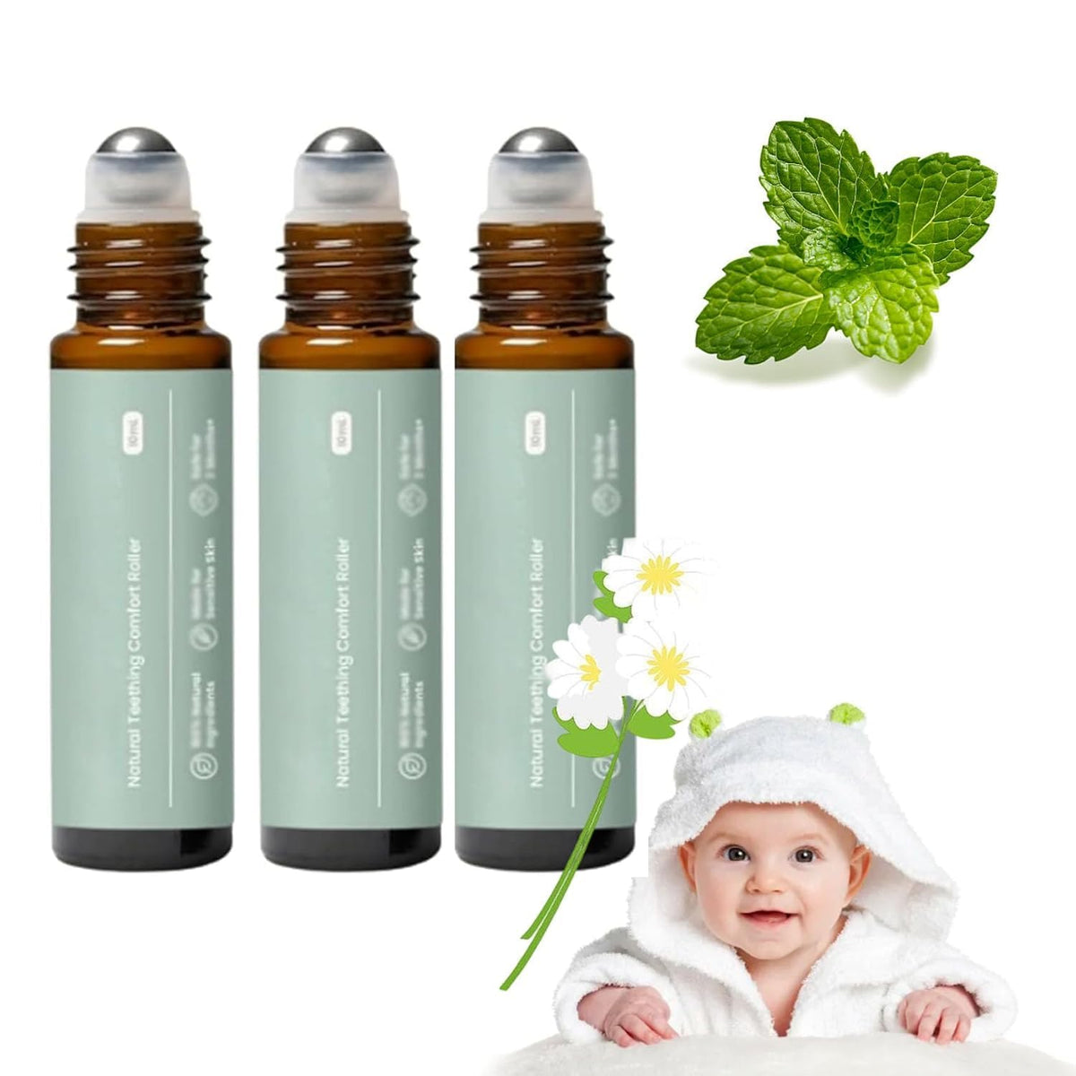 JOIEFIEX Mamas Teether Roll-On, aplicación suave para dentición del bebé