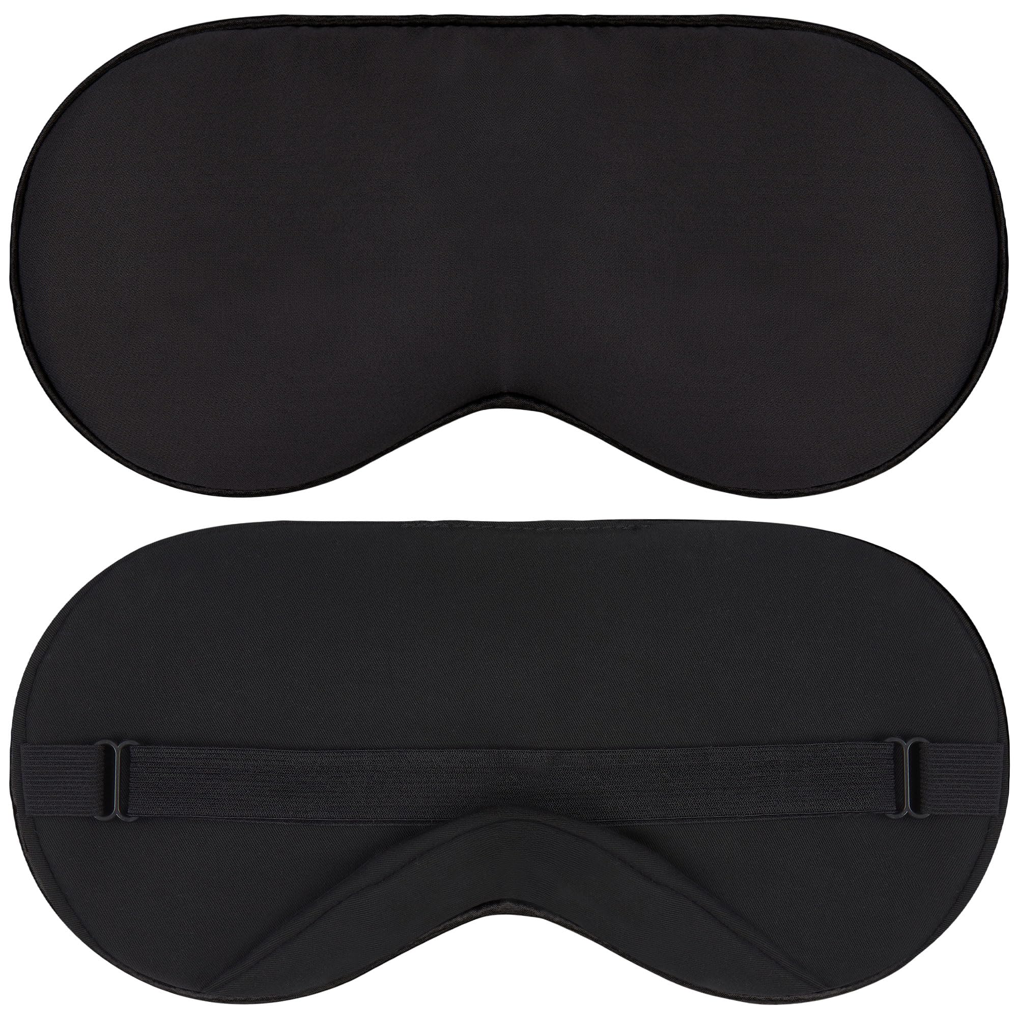 Antifaz JOMO para ojos con tela Tencel negra, bloquea la luz para dormir mejor.