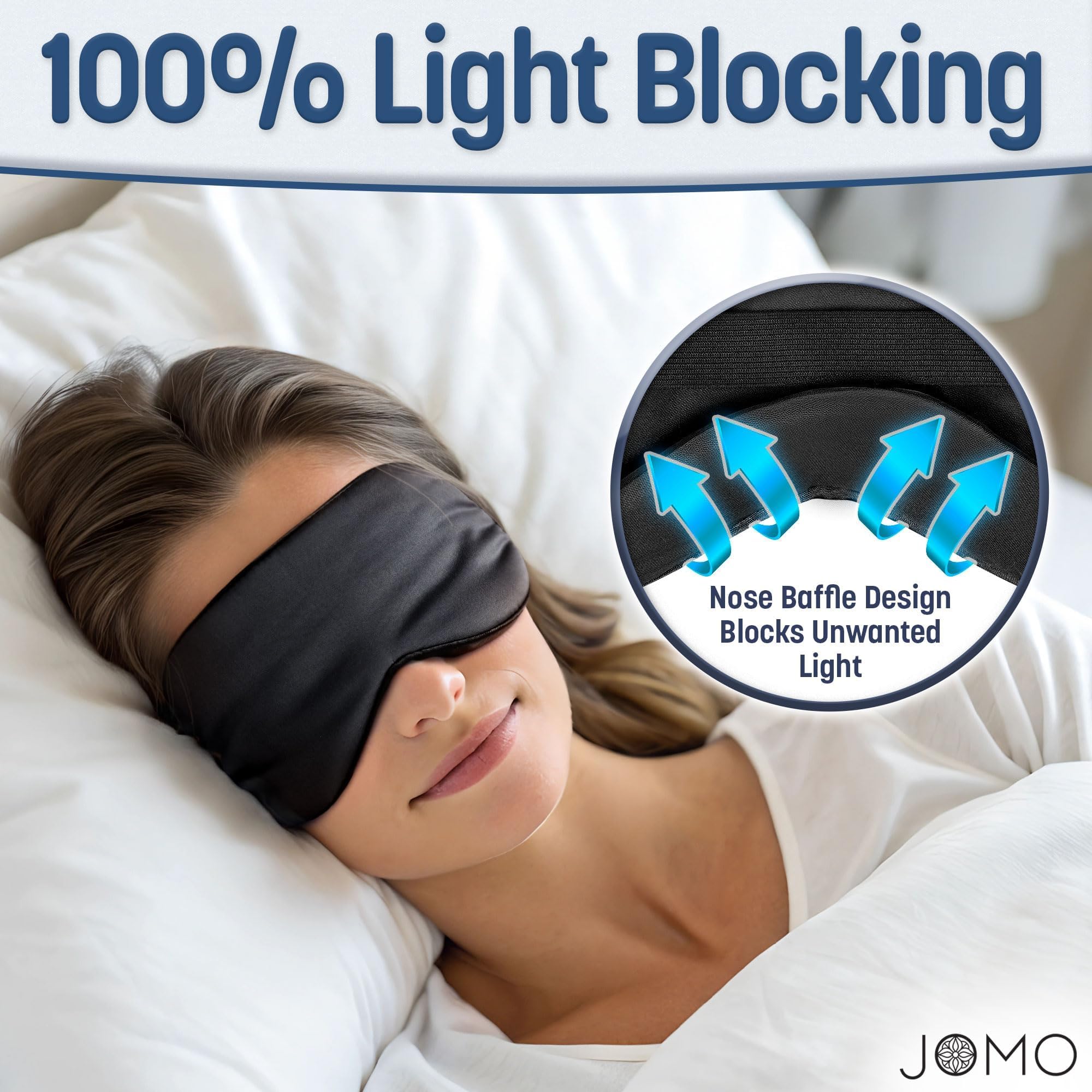 Antifaz lavable a máquina de JOMO para reutilizar.