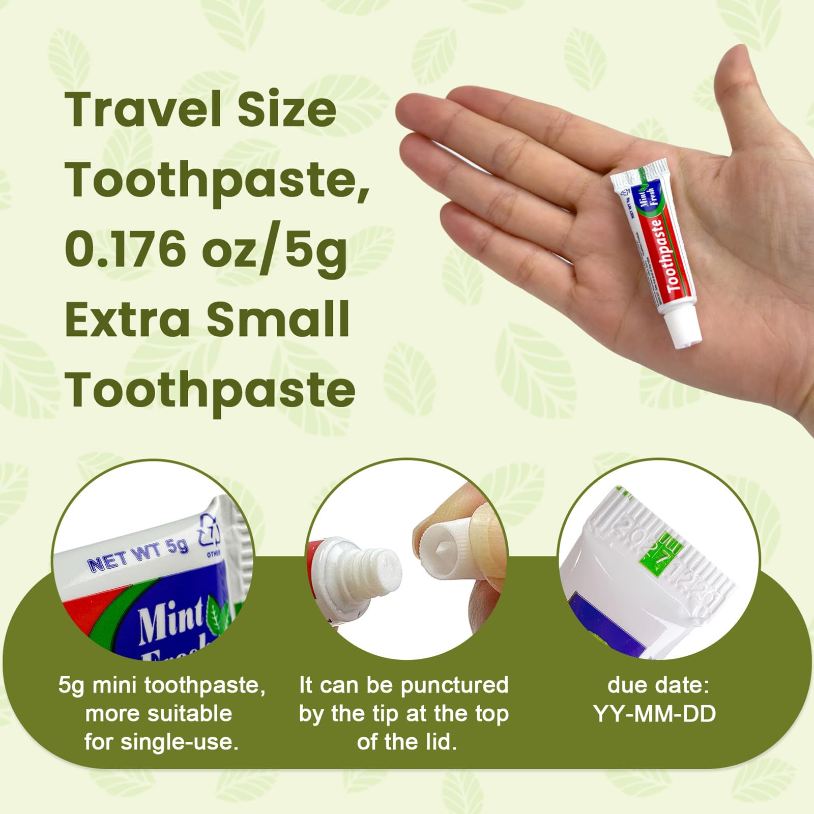 JoseHana Pasta de Dientes, envase individual, perfecto para hoteles y huéspedes.