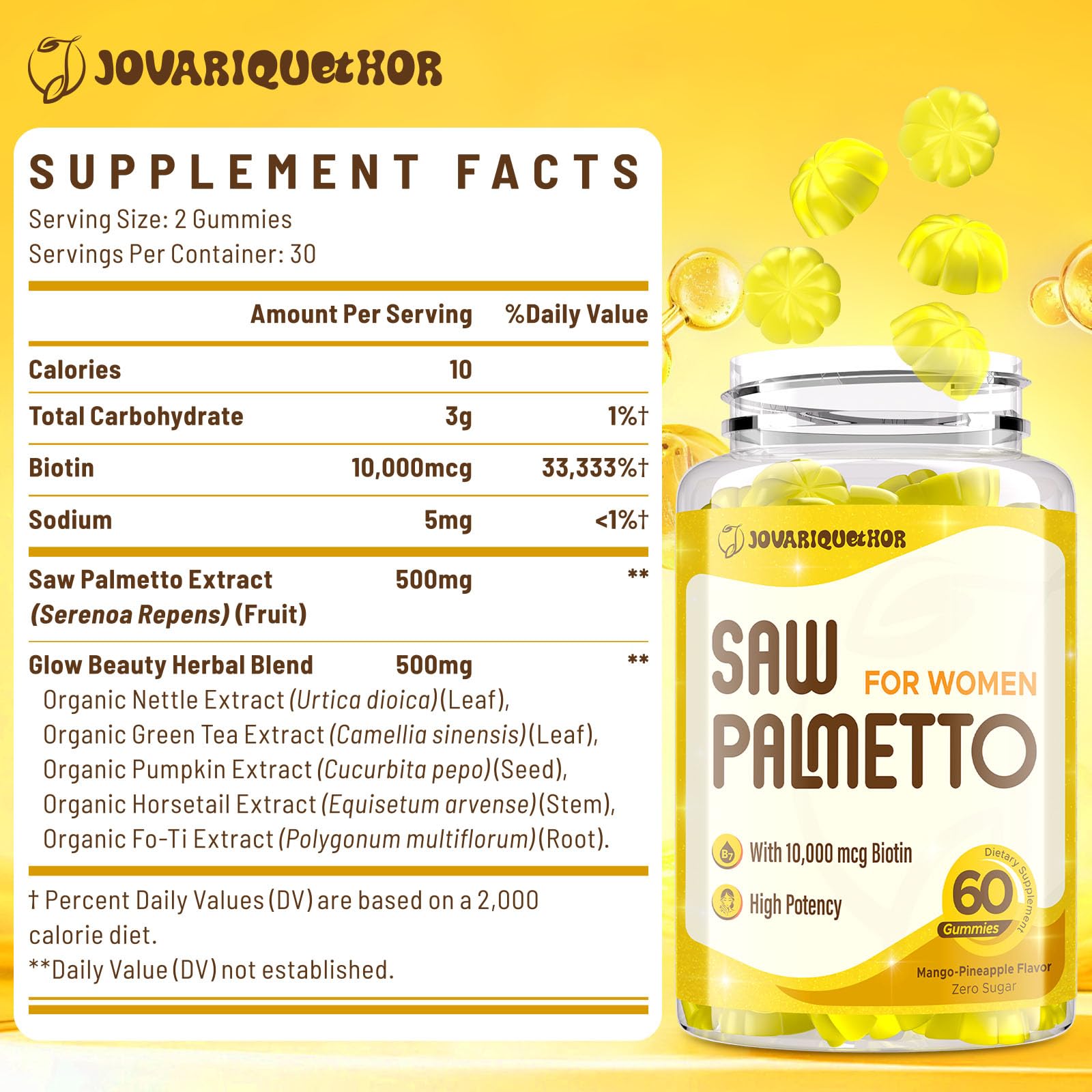Gomitas Jovariquethor con biotina 10000mcg para cabello y uñas