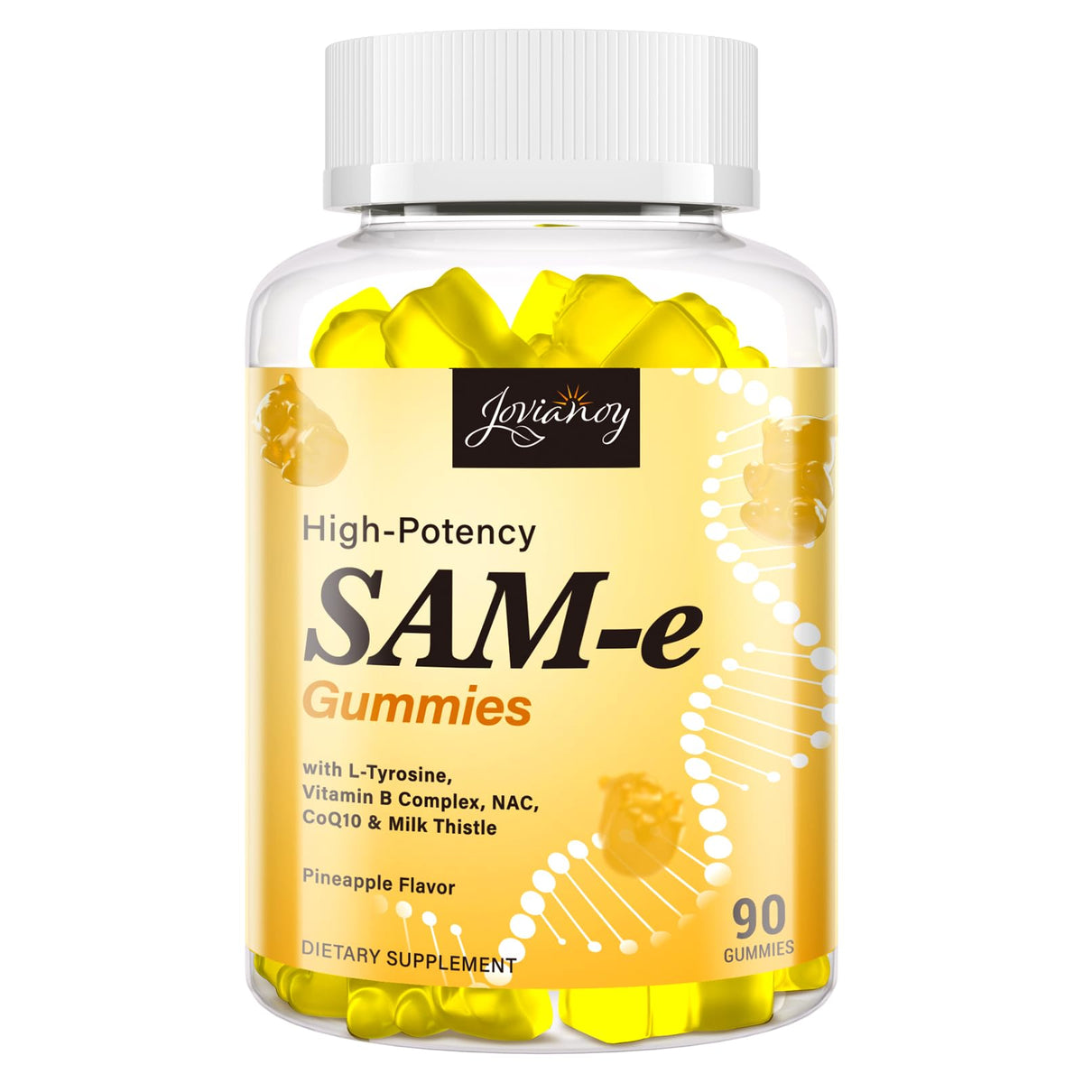 Gomitas Jovianoy SAM-e muestran el empaque práctico para uso diario.
