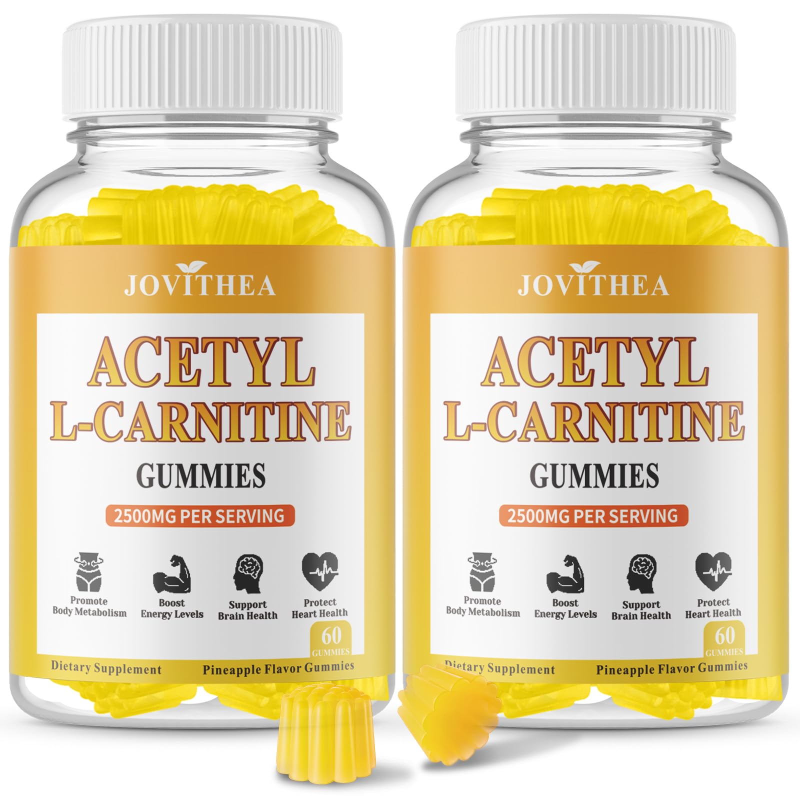 JOVITHEA Acetil L-Carnitina Gomitas en botella, energía sostenida para días activos.