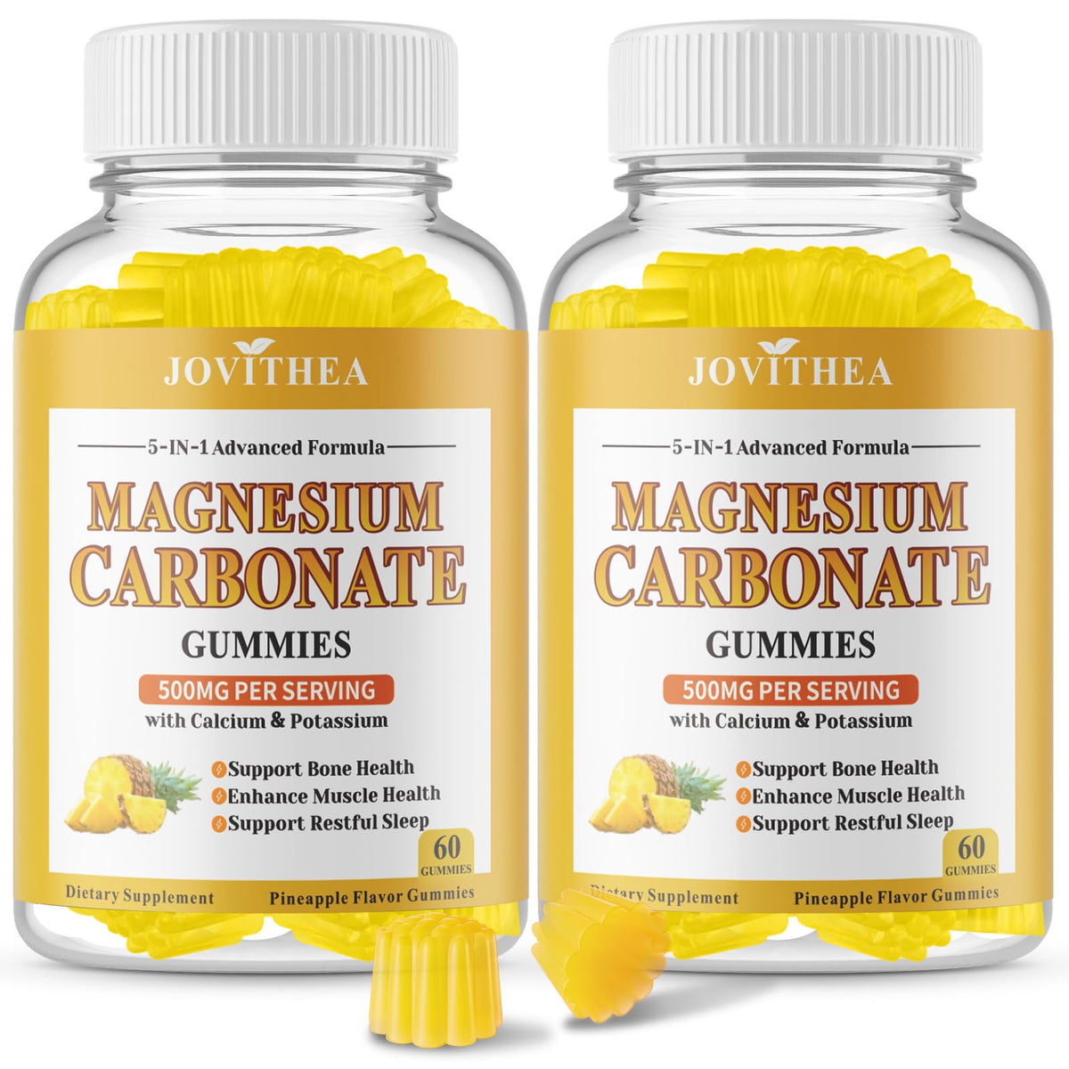 Gomitas de magnesio JOVITHEA en frasco para apoyo digestivo suave.