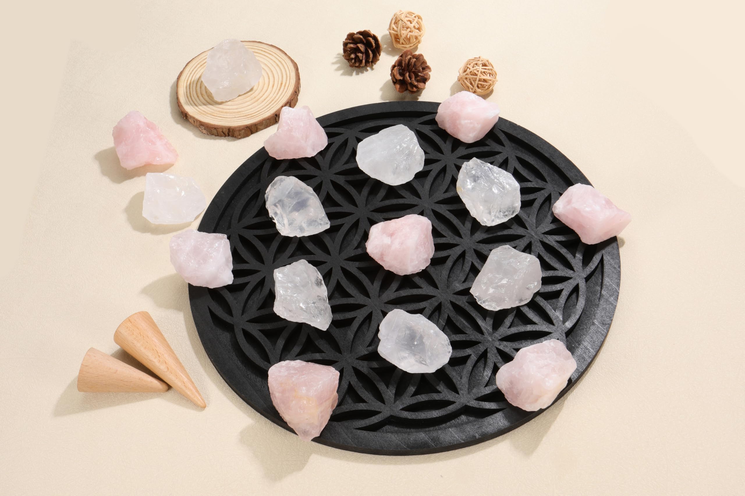 Jovivi cuarzo rosado natural para pulir piezas y crear cabujones únicos.