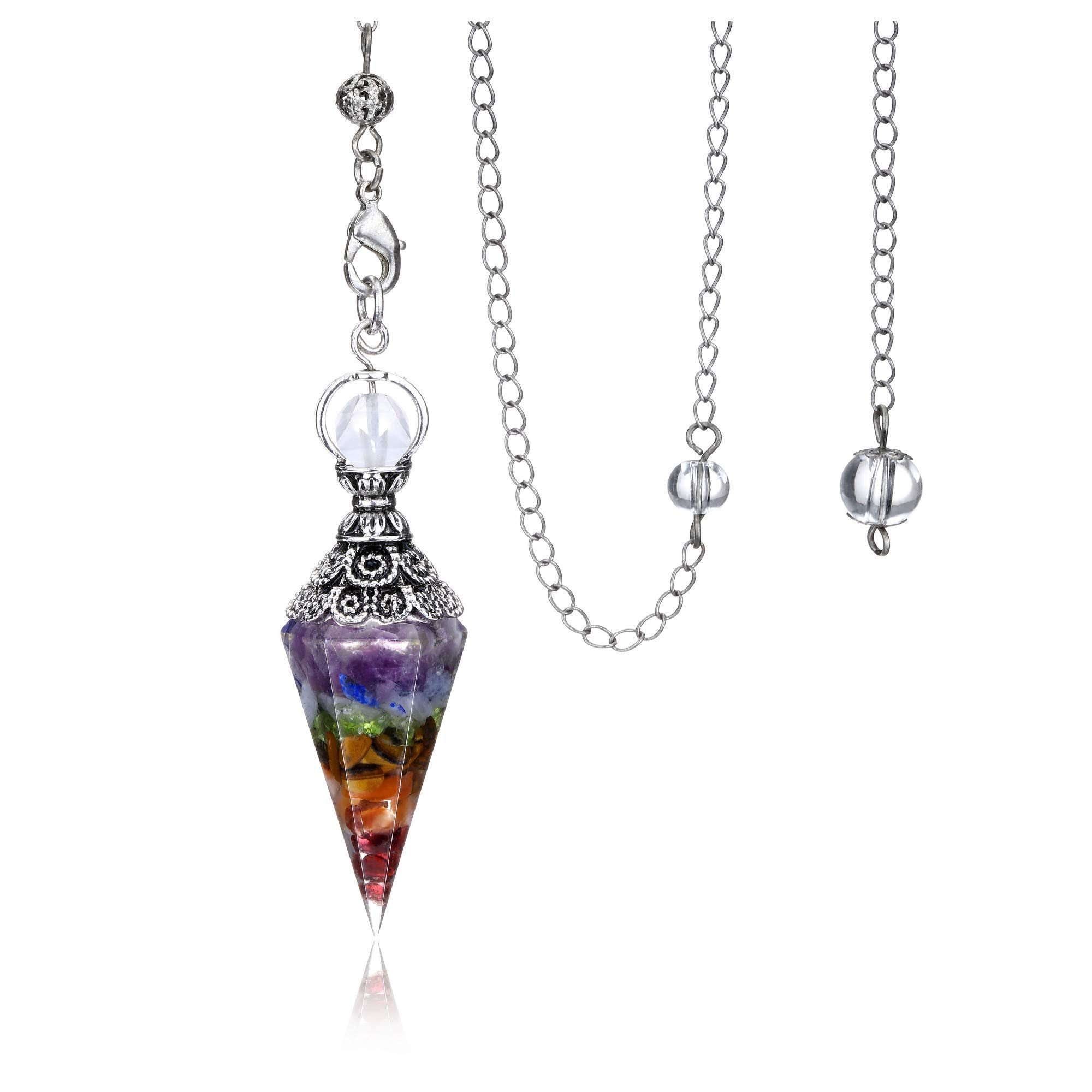 Jovivi pendulo cristal cuarzo rosa, favorece serenidad y enfoque